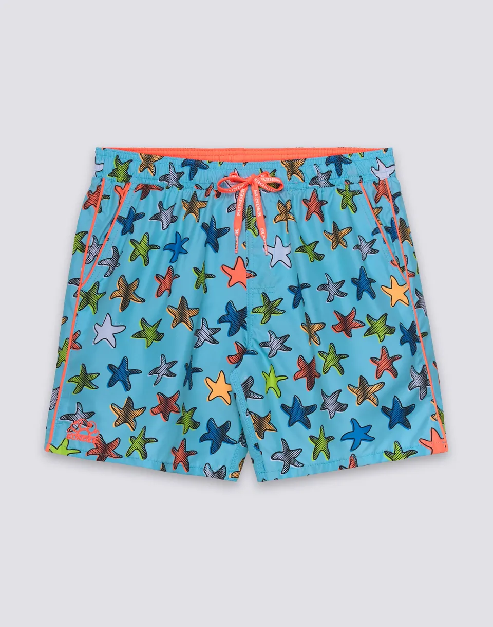 sundek-pervis-m420-uomo-media-lunghezza-happy-star-poliestere-riciclato-repreve image 1