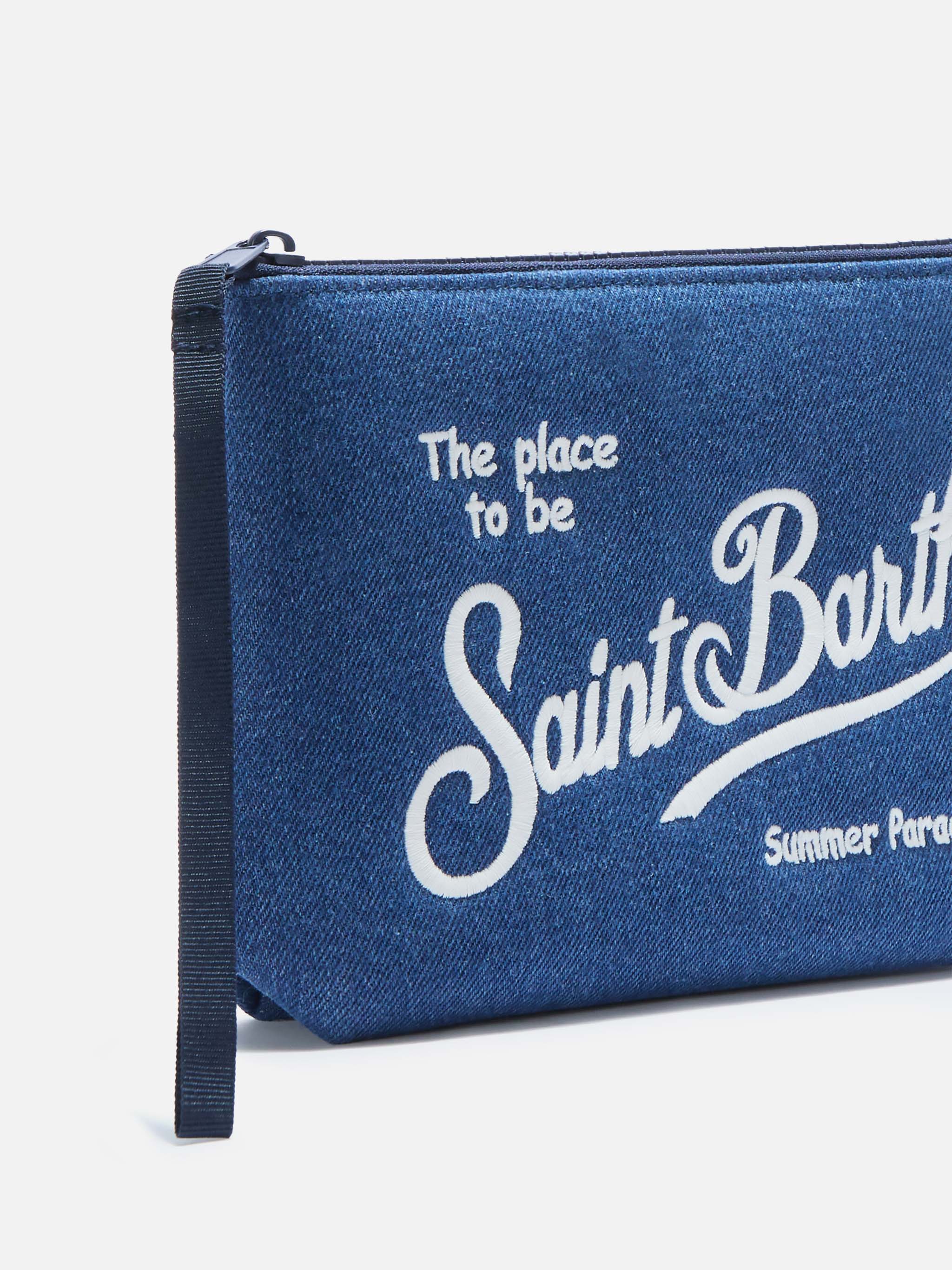 mc2-saint-barth-pochette-aline-effetto-denim-blu-scuro-con-zip image 2