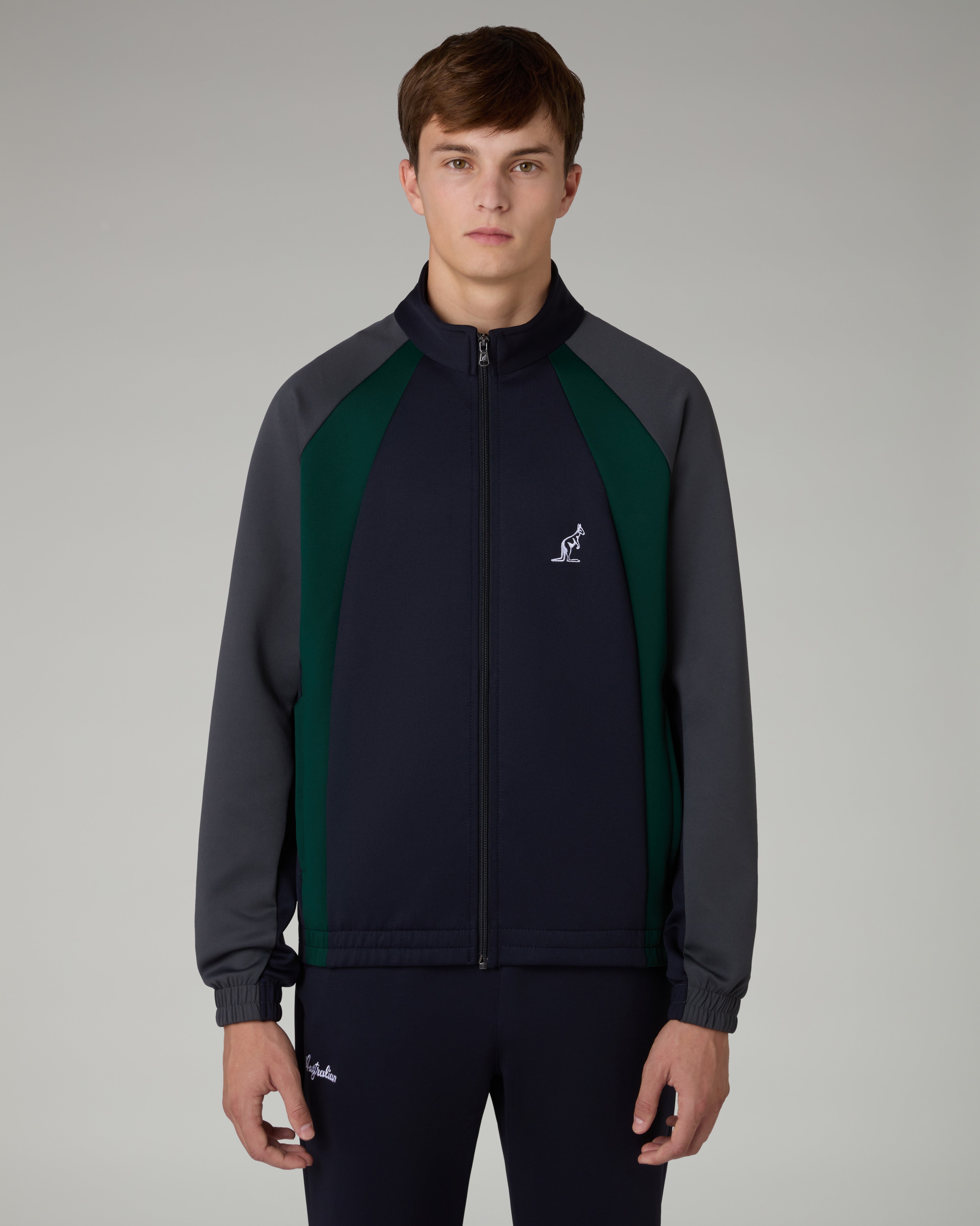 australian-wave-tracksuit-tuta-uomo-leggera-blu-navy-con-zip image 2