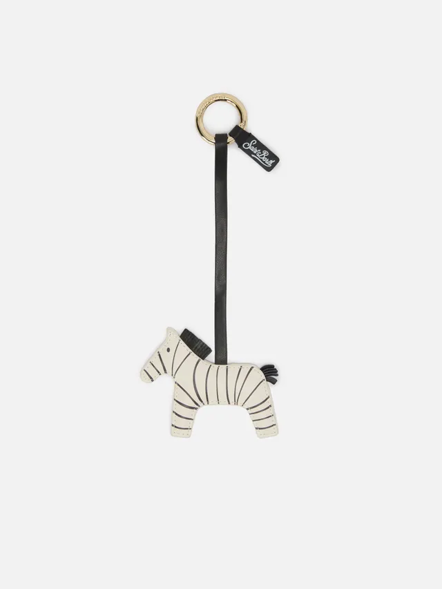 mc2-saint-barth-bag-charm-zebra-pelle-bianca-6x6x2-cm image 1