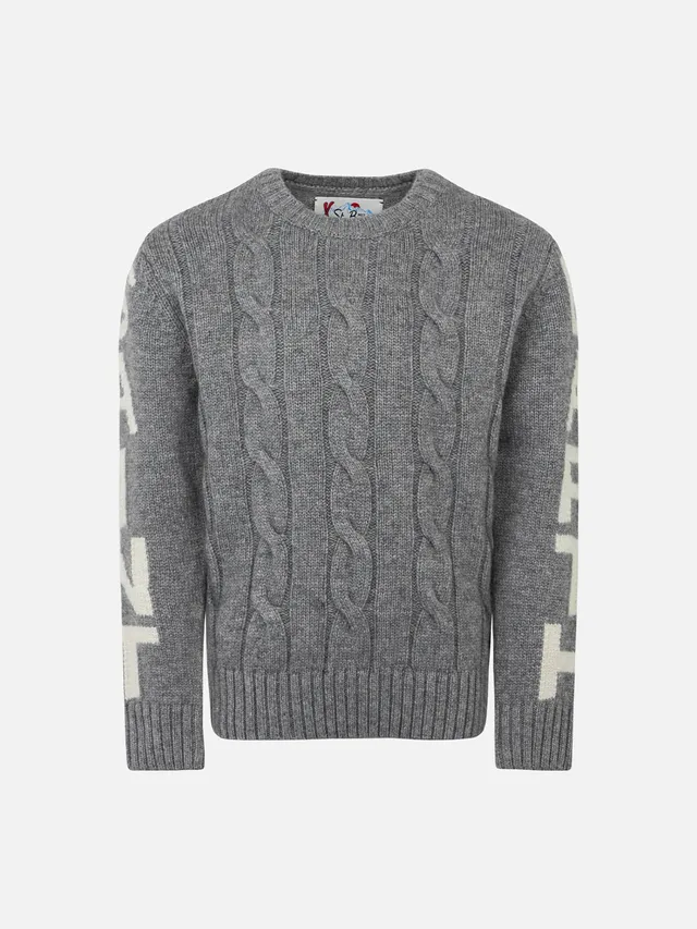 mc2-saint-barth-maglione-berg-bambino-grigio-intrecciato-stampa-saint-barth image 1