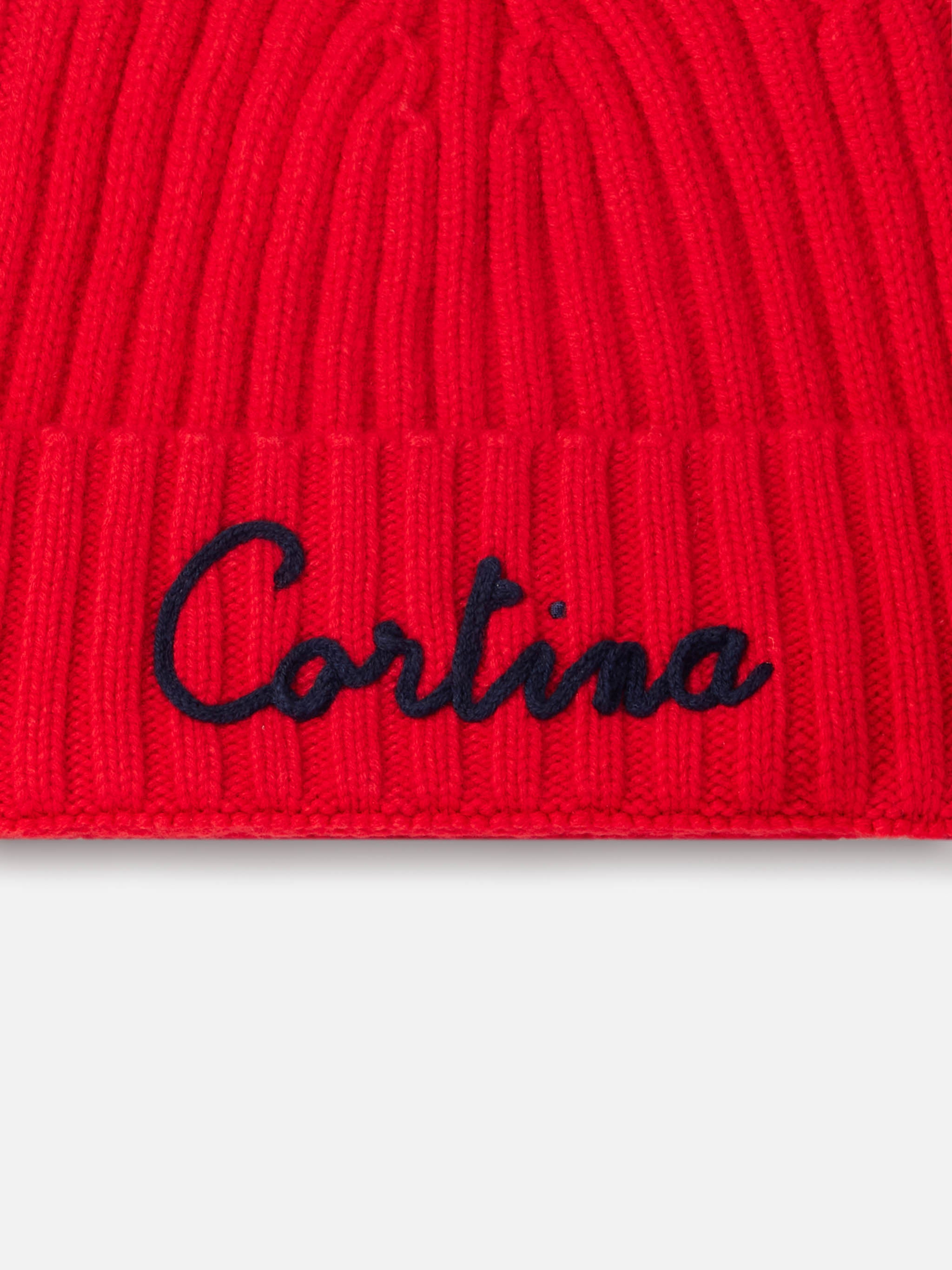 mc2-saint-barth-wengen-cappello-rosso-a-costine-misto-cashmere-ricamo-cortina image 2
