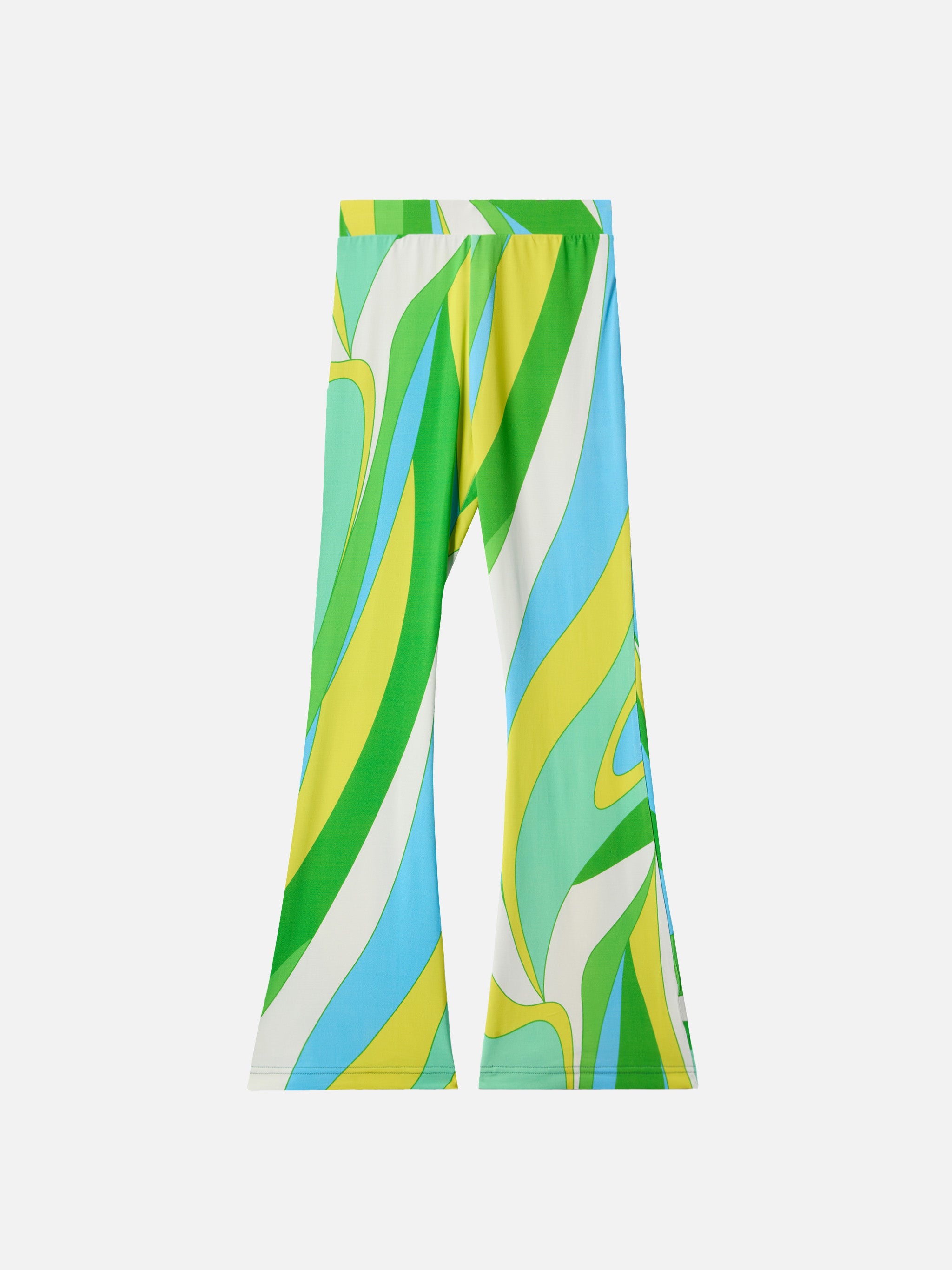 pantaloni-flare-bambina-mc2-saint-barth-gwenda-jr-con-stampa-shape-wave-verde-e- image 1