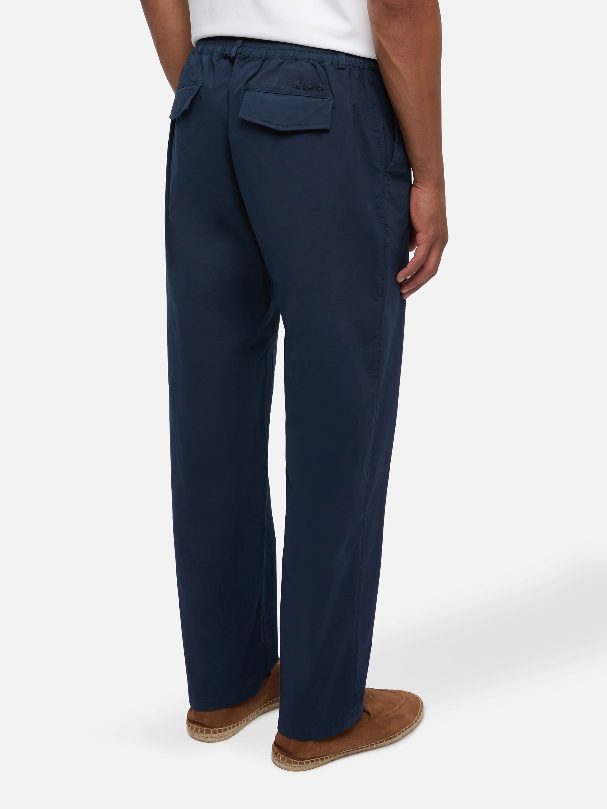 pantaloni-calais-mc2-saint-barth-in-lino-blu-marino-con-coulisse-e-vestibilit-ri image 2