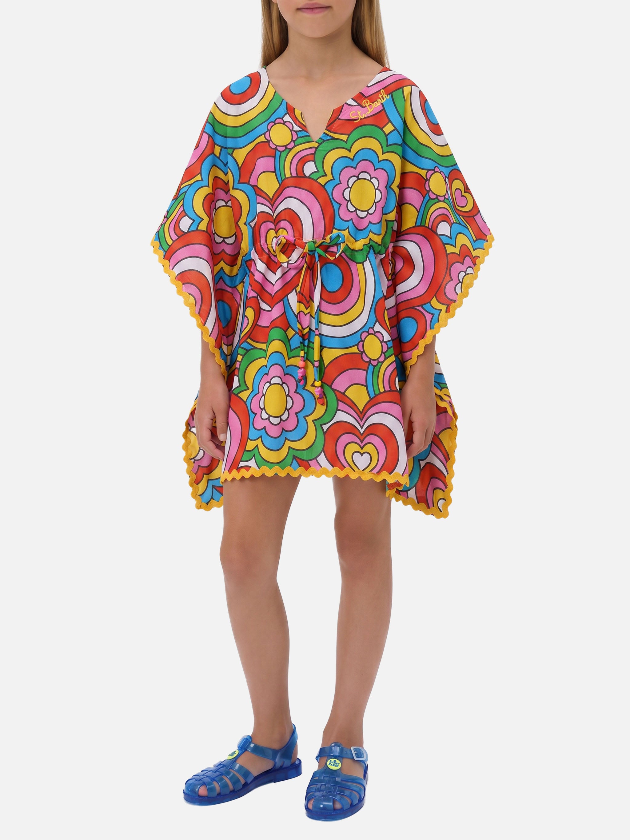 mc2-saint-barth-poncho-bambina-kate-multicolore-in-cotone image 2