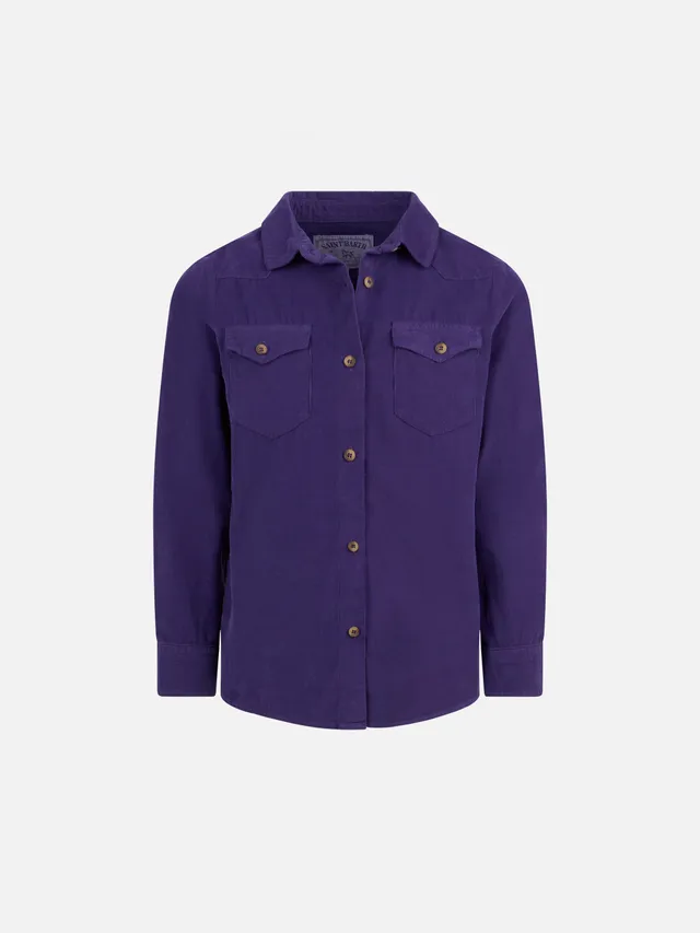mc2-saint-barth-sovracamicia-bambina-velluto-viola-stampa-strass-saint-barth-ove image 1