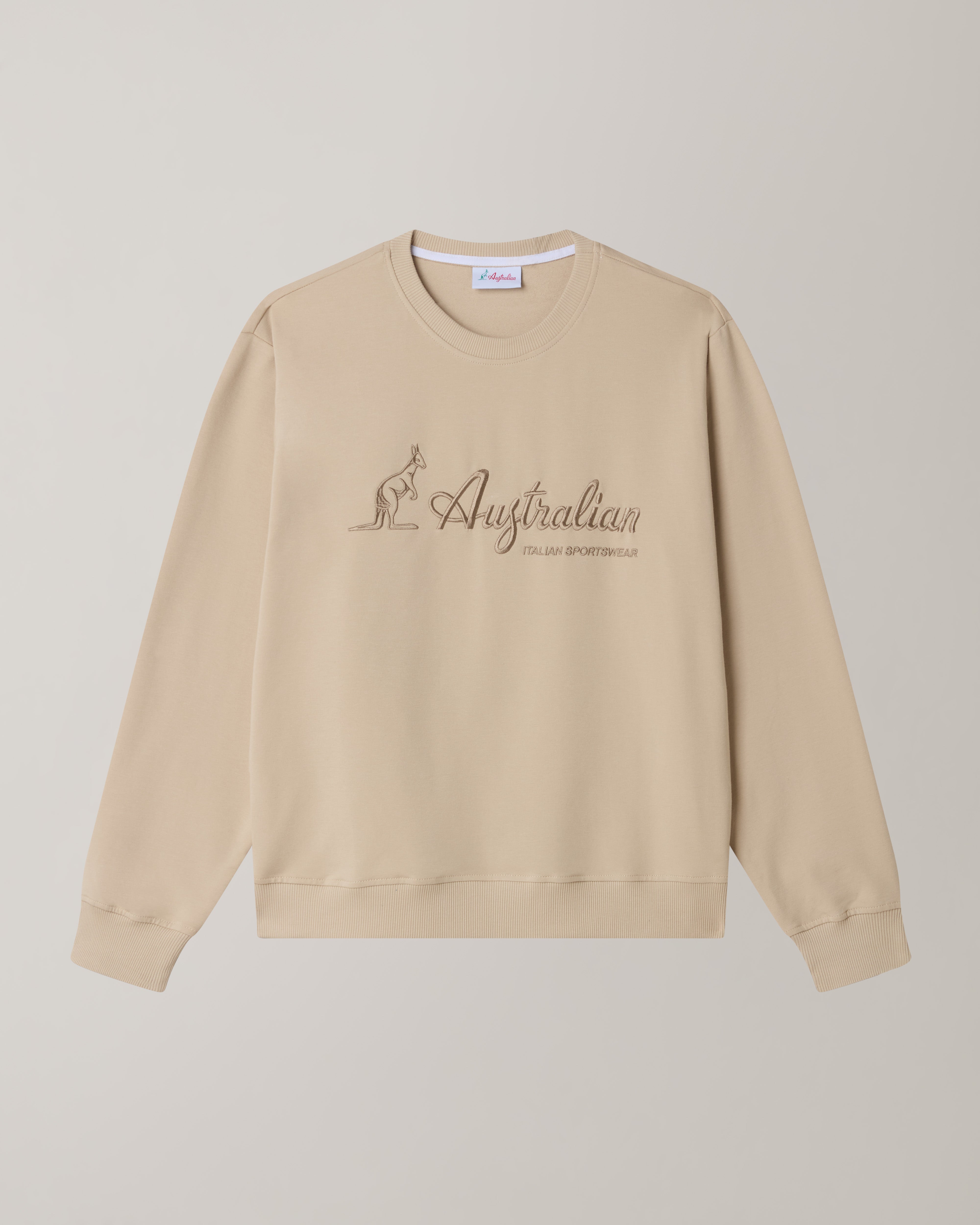 australian-statement-logo-crewneck-felpa-girocollo-sabbia image 5