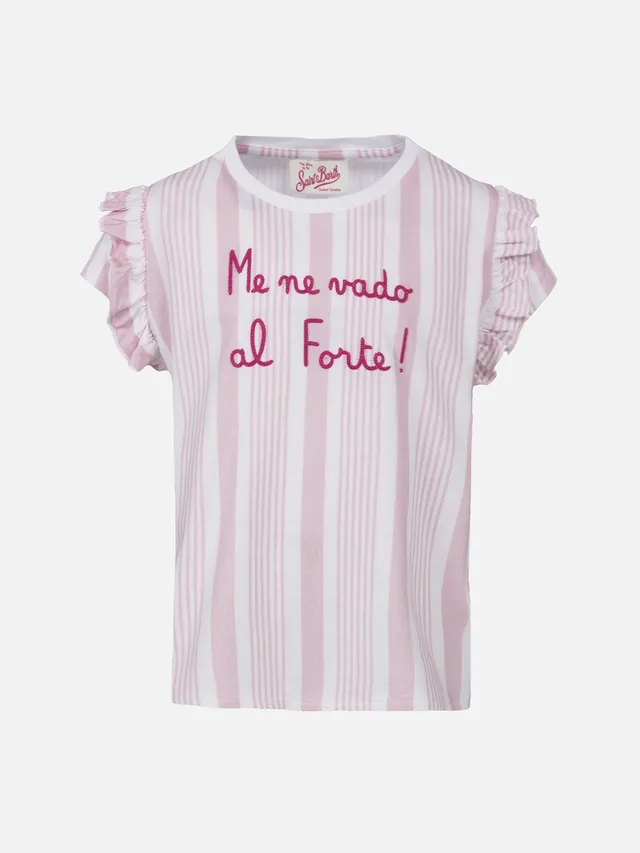mc2-saint-barth-baby-t-shirt-da-bambina-in-cotone-rosa-con-balza image 1