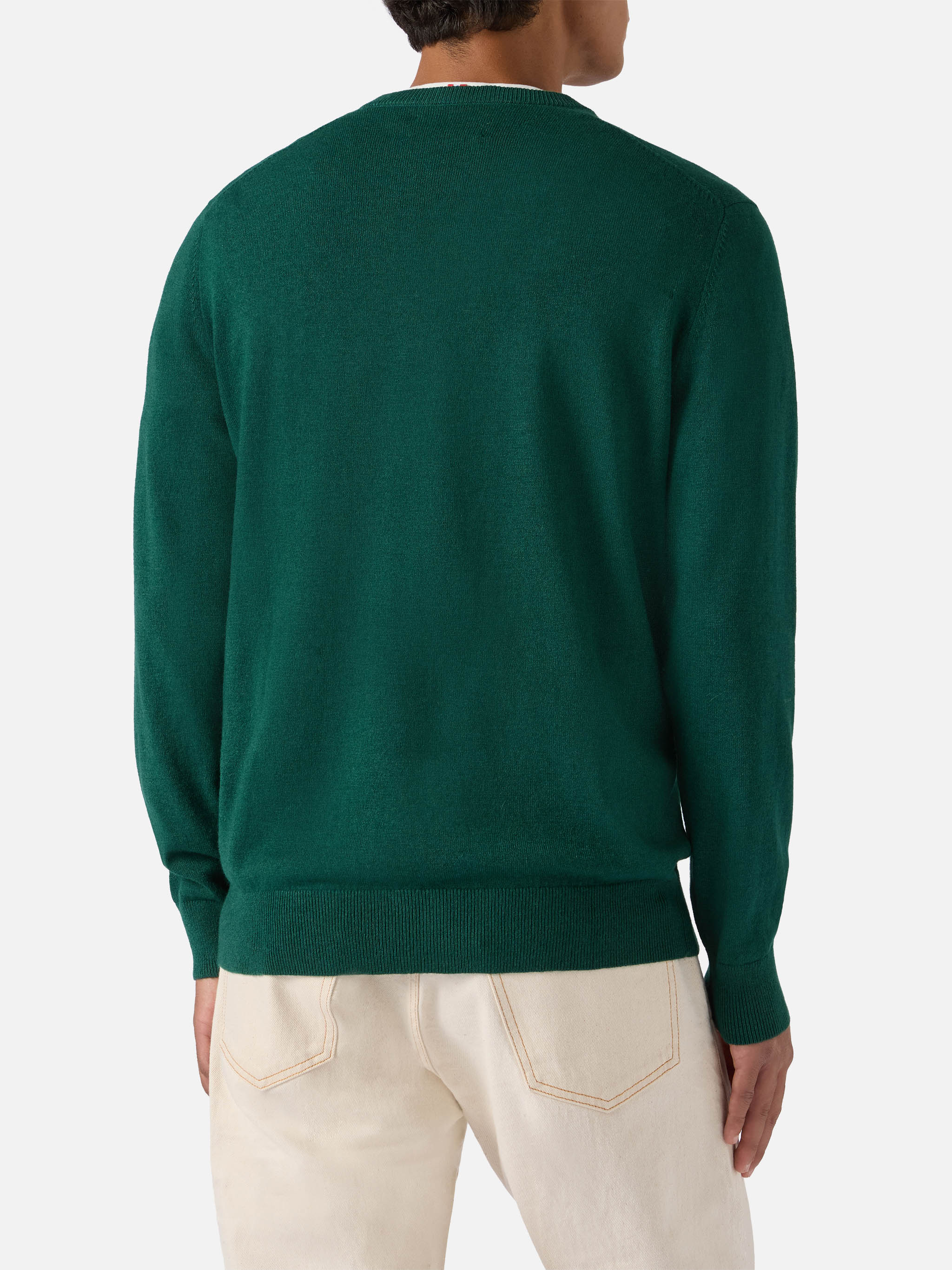 mc2-saint-barth-maglione-heron-light-uomo-verde-con-ricamo-zio-paperone-disney image 3