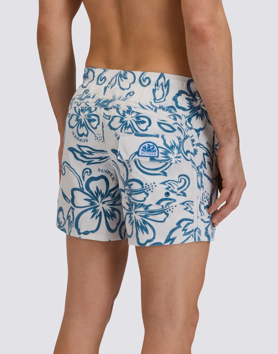 sundek-goldenwave-boardshort-uomo-corto-hibiscus-archive-flock image 1