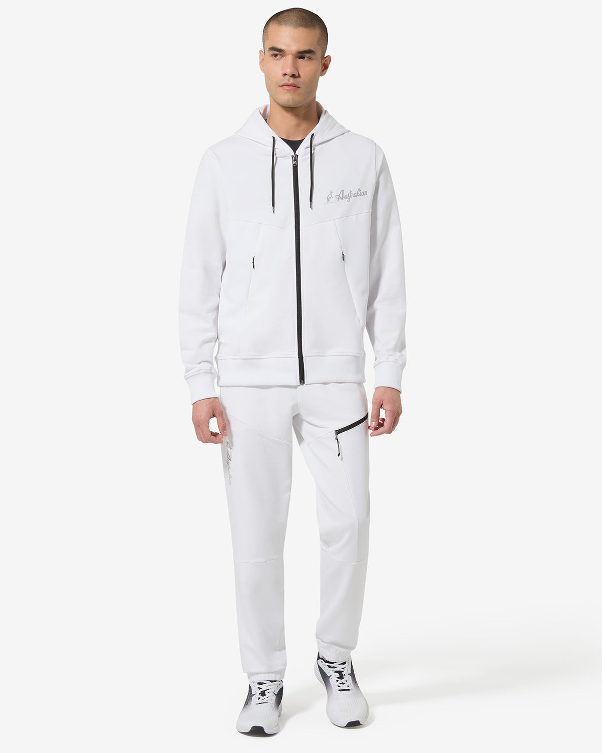 australian-gen-track-jacket-felpa-sportiva-con-cappuccio-bianco image 2