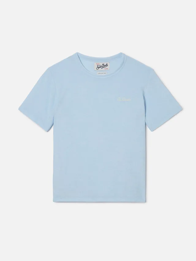 mc2-saint-barth-t-shirt-gary-jr-bambino-spugna-azzurra-logo-ricamato image 1