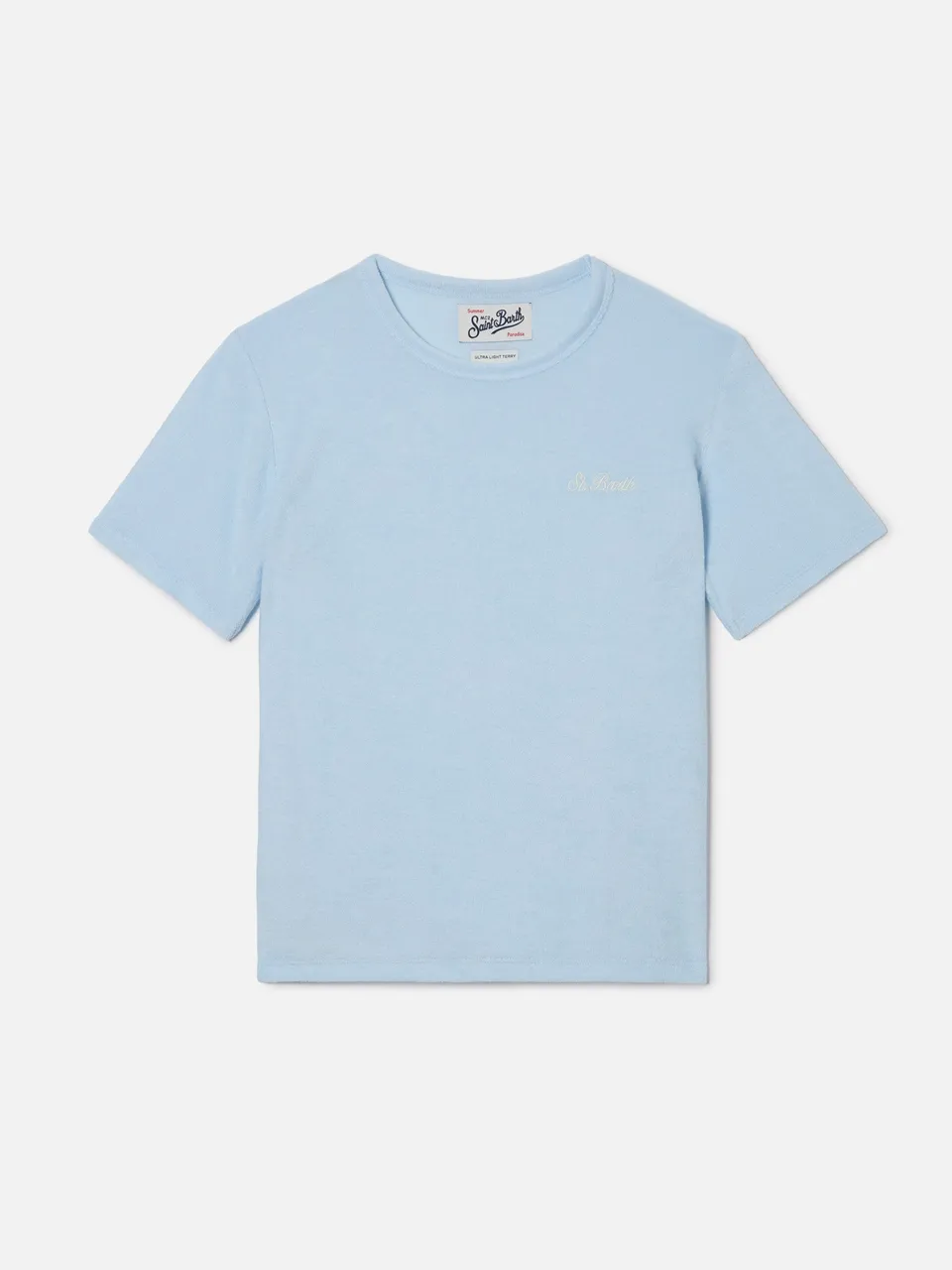 mc2-saint-barth-t-shirt-gary-jr-bambino-spugna-azzurra-logo-ricamato image 1