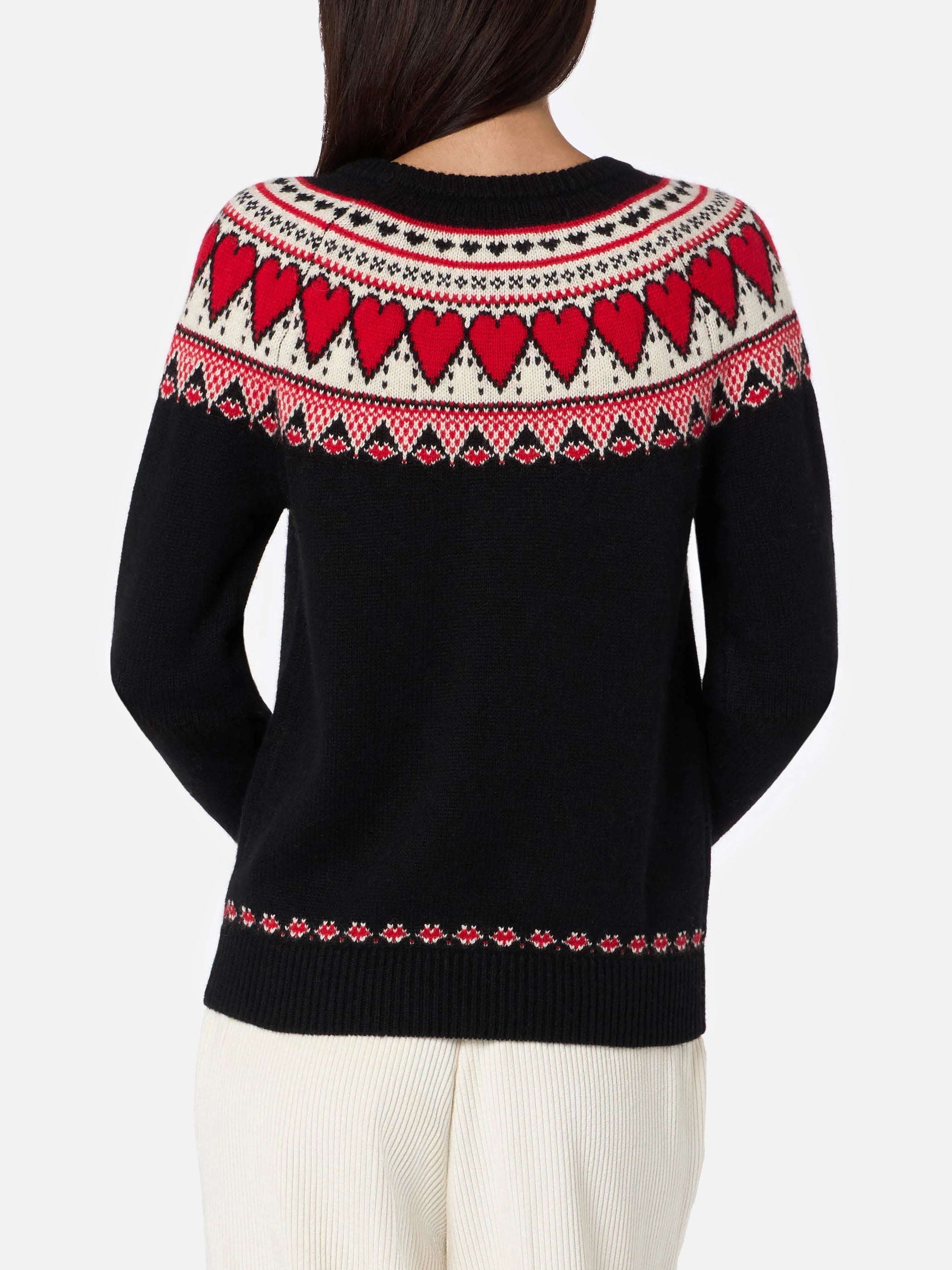 maglione-mc2-saint-barth-new-queen-nordic-girocollo-in-misto-lana-nero-con-jacqu image 3