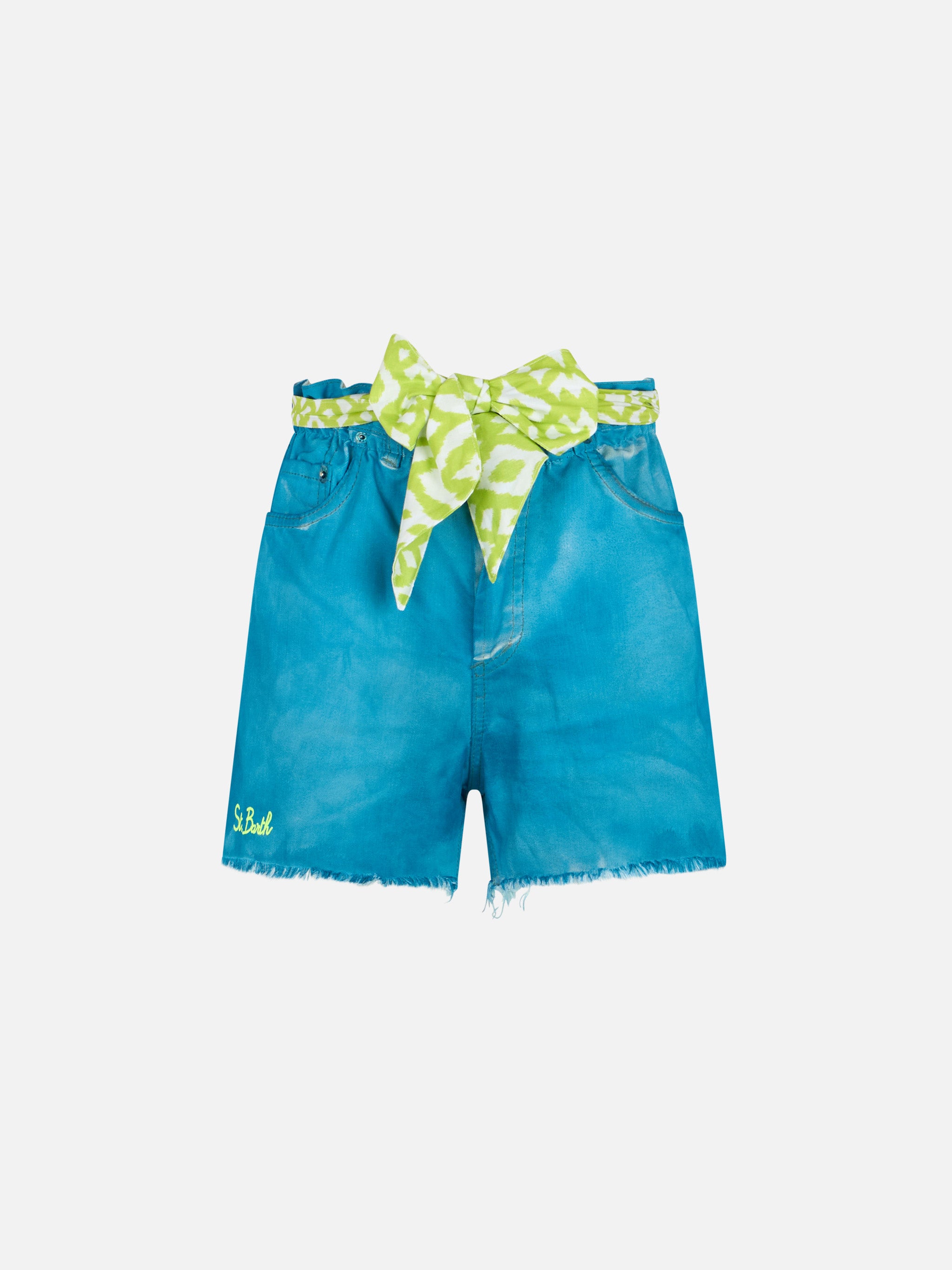mc2-saint-barth-short-arizona-in-denim-turchese-con-ricami-e-applicazioni image 5