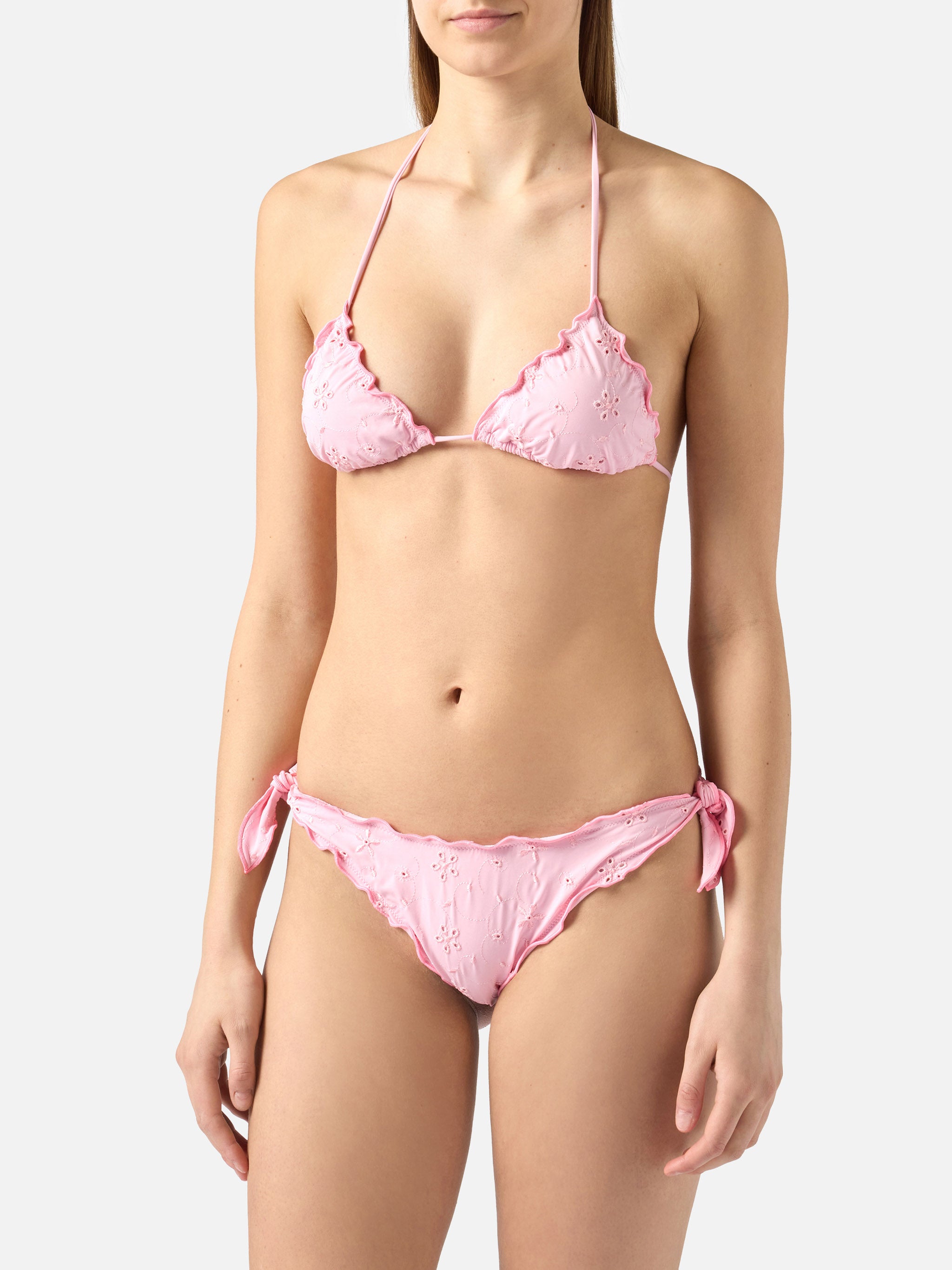 mc2-saint-barth-bikini-sarius-due-pezzi-triangolo-in-sangallo-rosa image 2