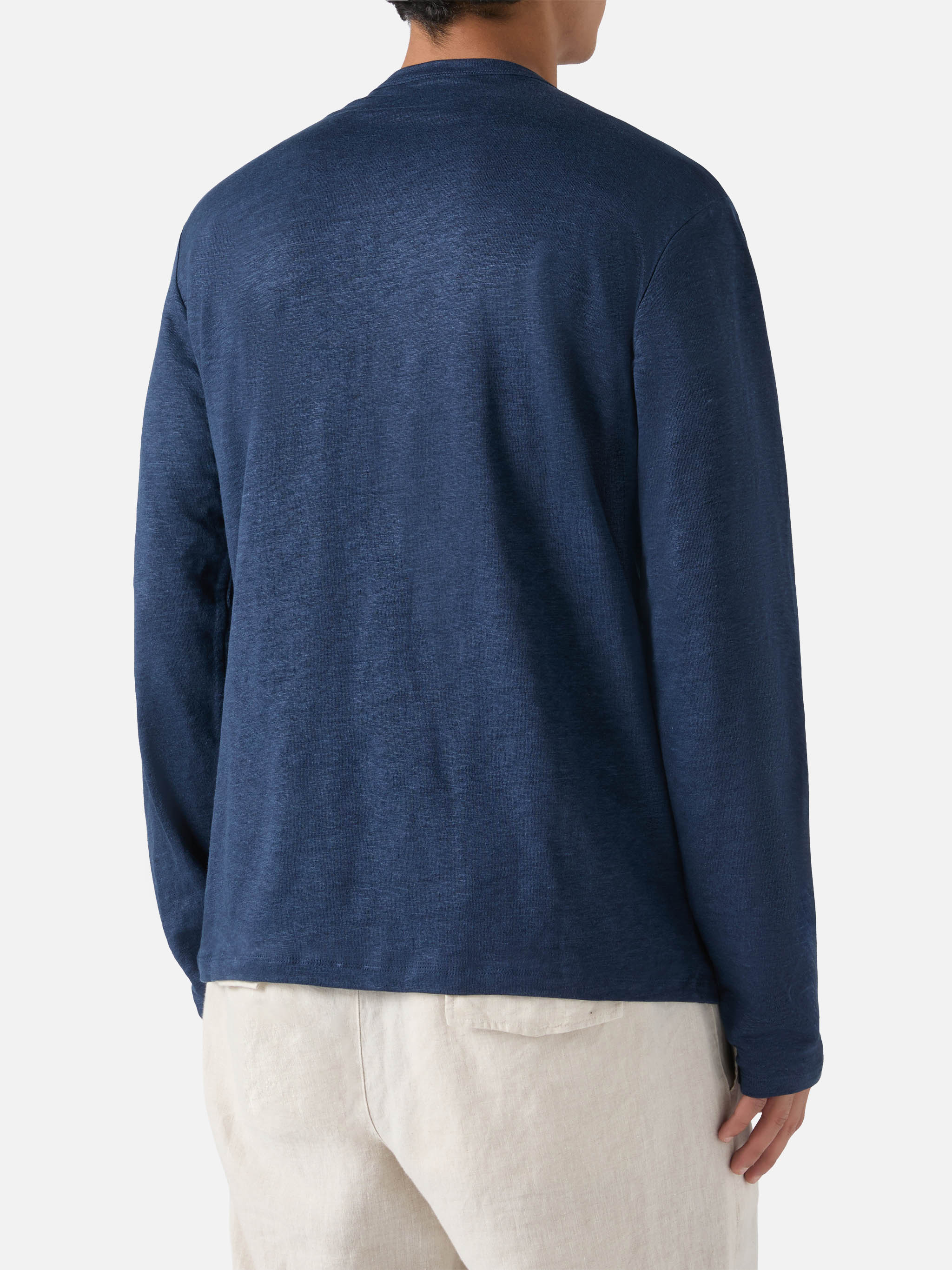 mc2-saint-barth-t-shirt-ecstasea-uomo-in-lino-blu-navy-tinta-unita-con-tasca image 4