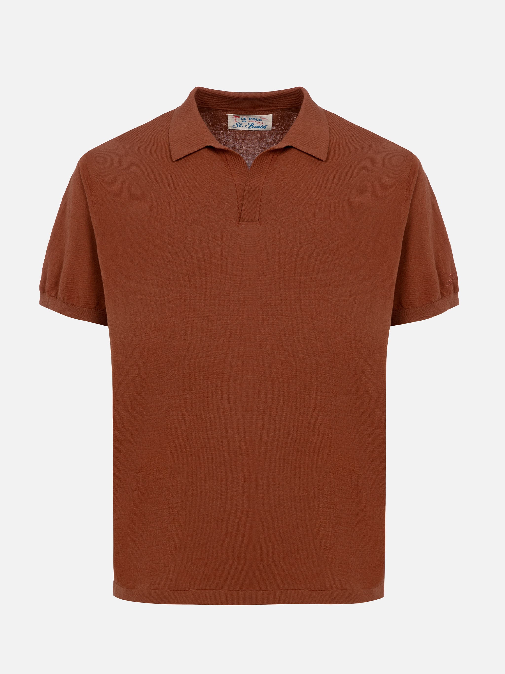 mc2-saint-barth-sloan-polo-uomo-maglia-senza-bottoni-cammello image 5