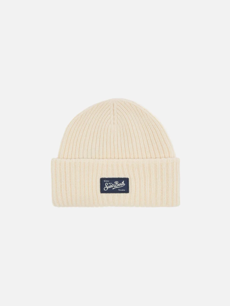 mc2-saint-barth-berry-brr0003-berretto-bianco-a-coste-cashmere-blend image 1