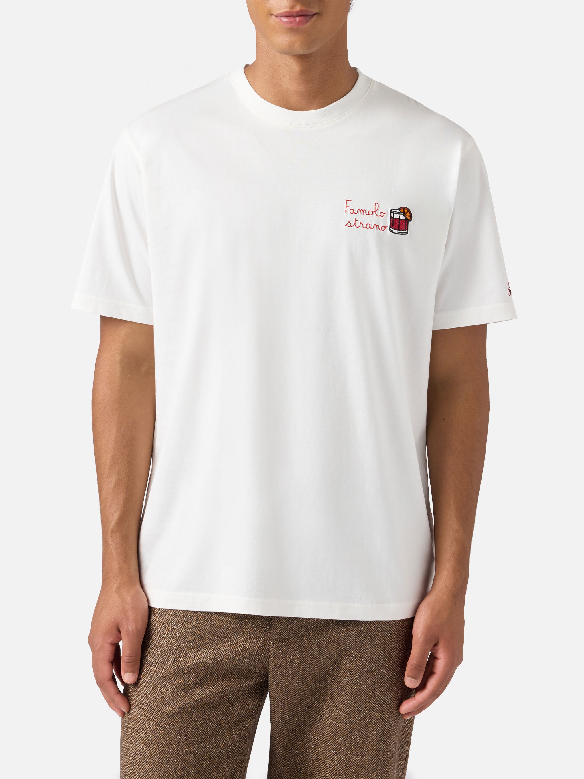 mc2-saint-barth-t-shirt-arnott-in-cotone-bianco-con-ricamo-famolo-strano image 3