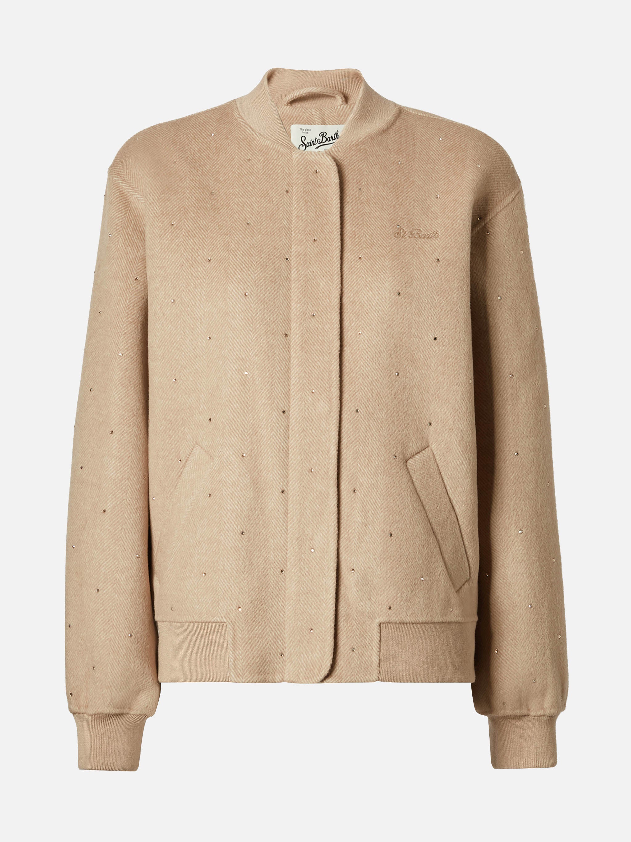 bomber-adrien-mc2-saint-barth-in-tessuto-double-a-spina-di-pesce-con-strass image 6