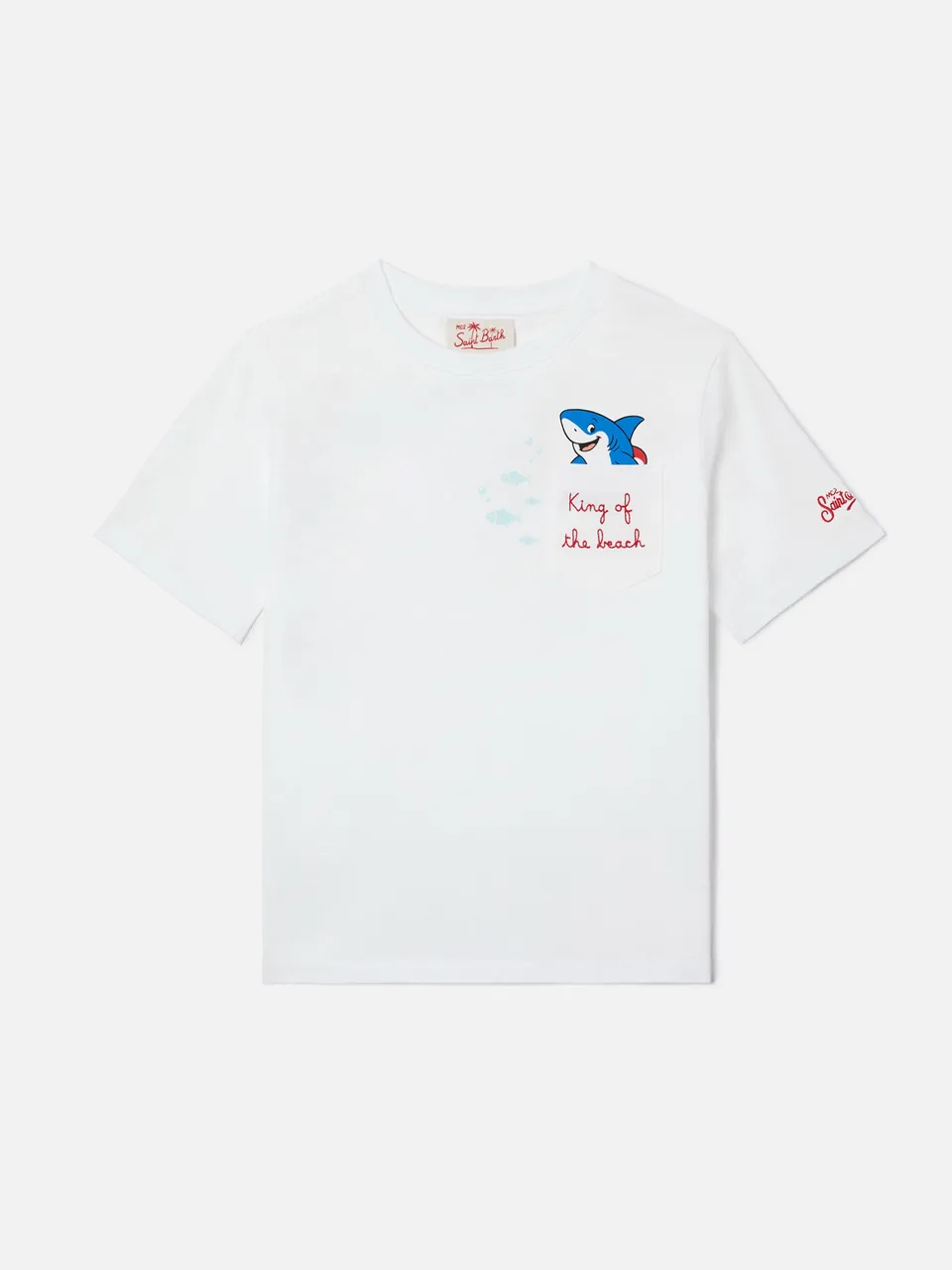 t-shirt-mc2-saint-barth-eddy-bambino-bianca-con-taschino-e-ricamo-king-of-the-be image 1