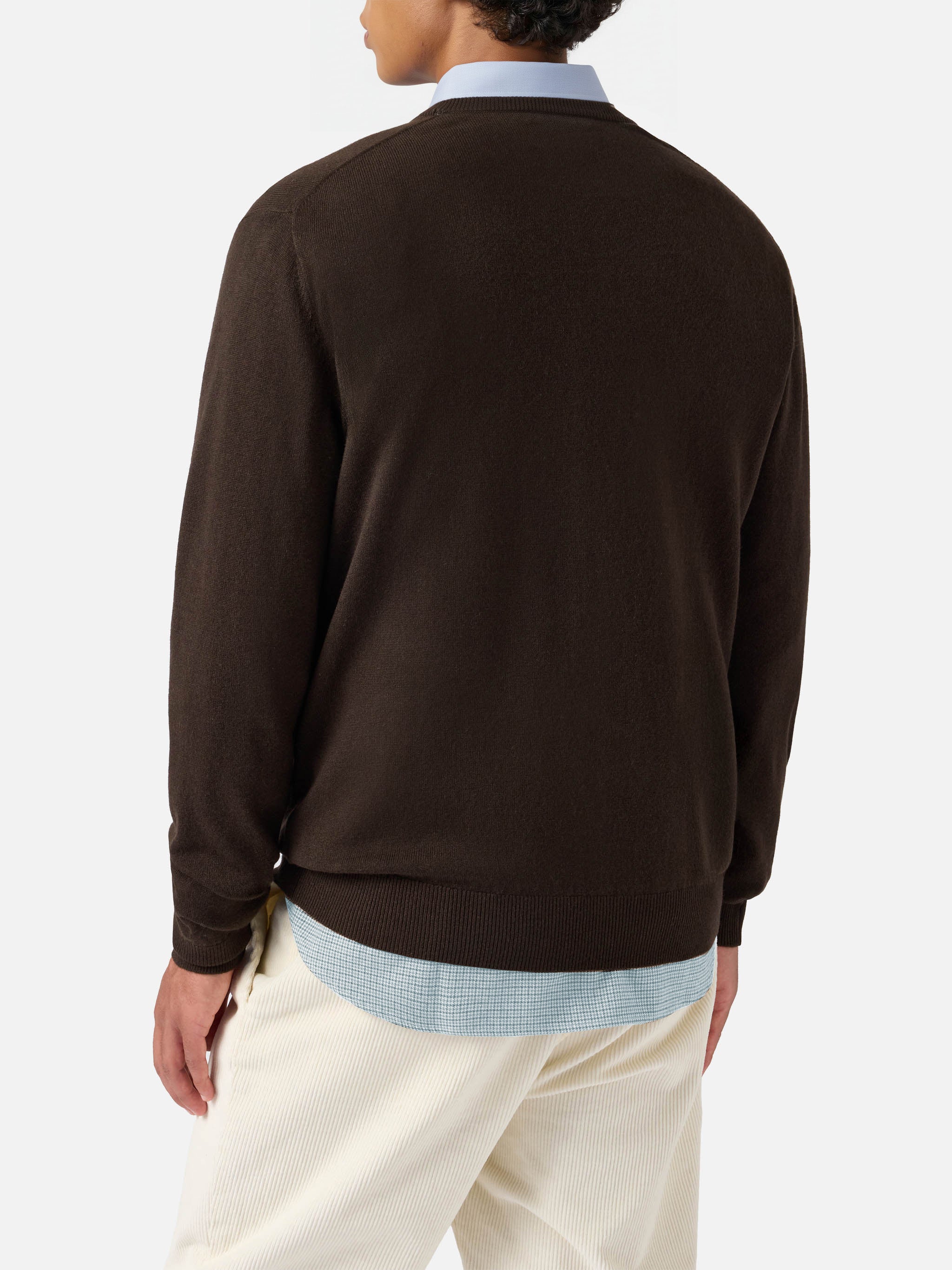 mc2-saint-barth-maglione-girocollo-regent-in-lana-merino-e-cashmere-marrone-da-u image 4