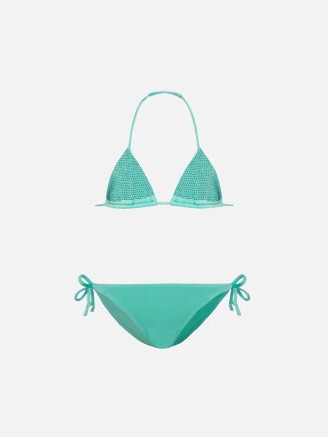 mc2-saint-barth-holly-bikini-triangolo-bambina-verde-acqua-con-strass image 1