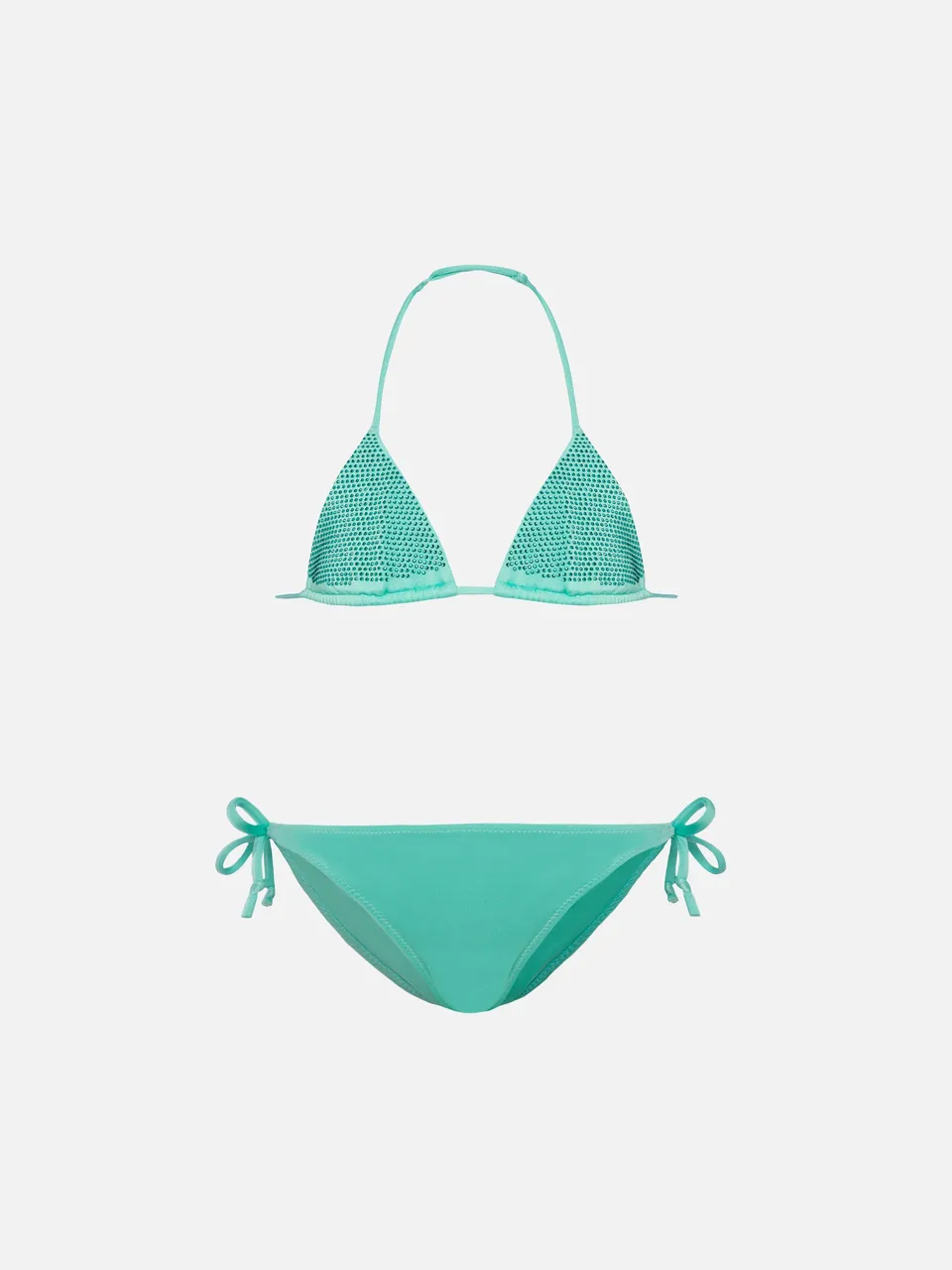 mc2-saint-barth-holly-bikini-triangolo-bambina-verde-acqua-con-strass image 1