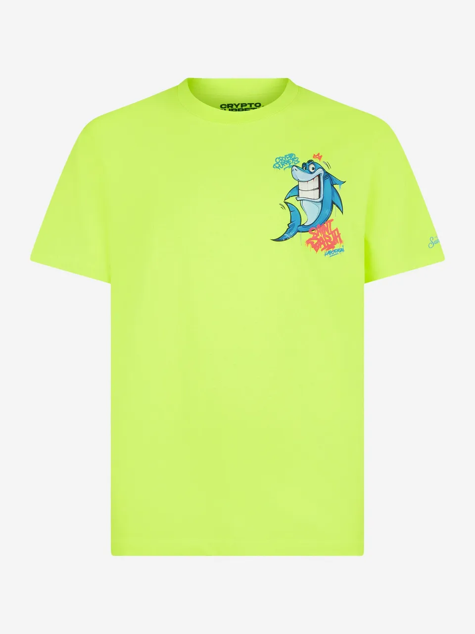 mc2-saint-barth-t-shirt-portofino-uomo-cotone-giallo-fluo-crypto-shark-special-e image 1