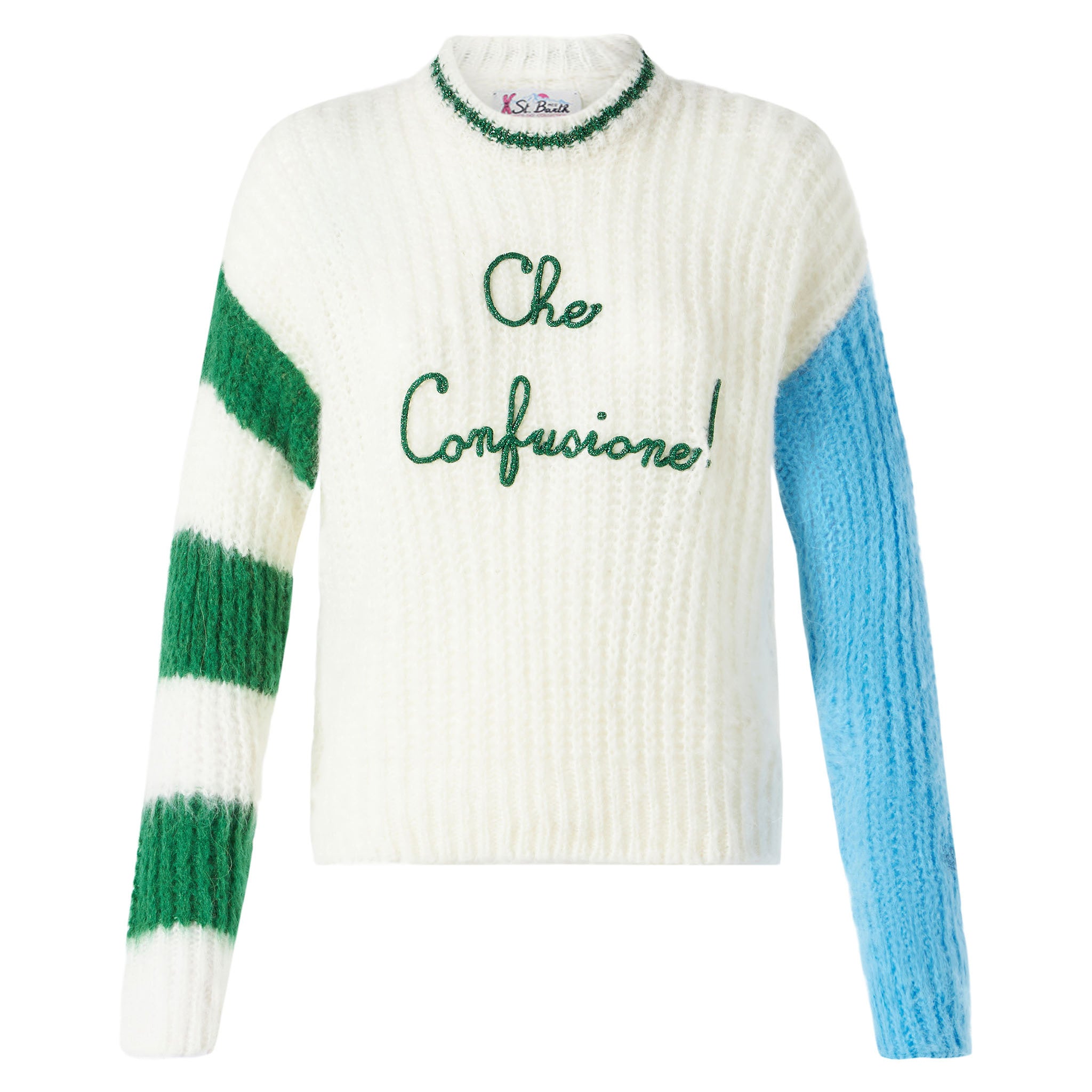 mc2-saint-barth-danya-soft-maglia-donna-nera-ricamo-lettering-patch-cuori image 4