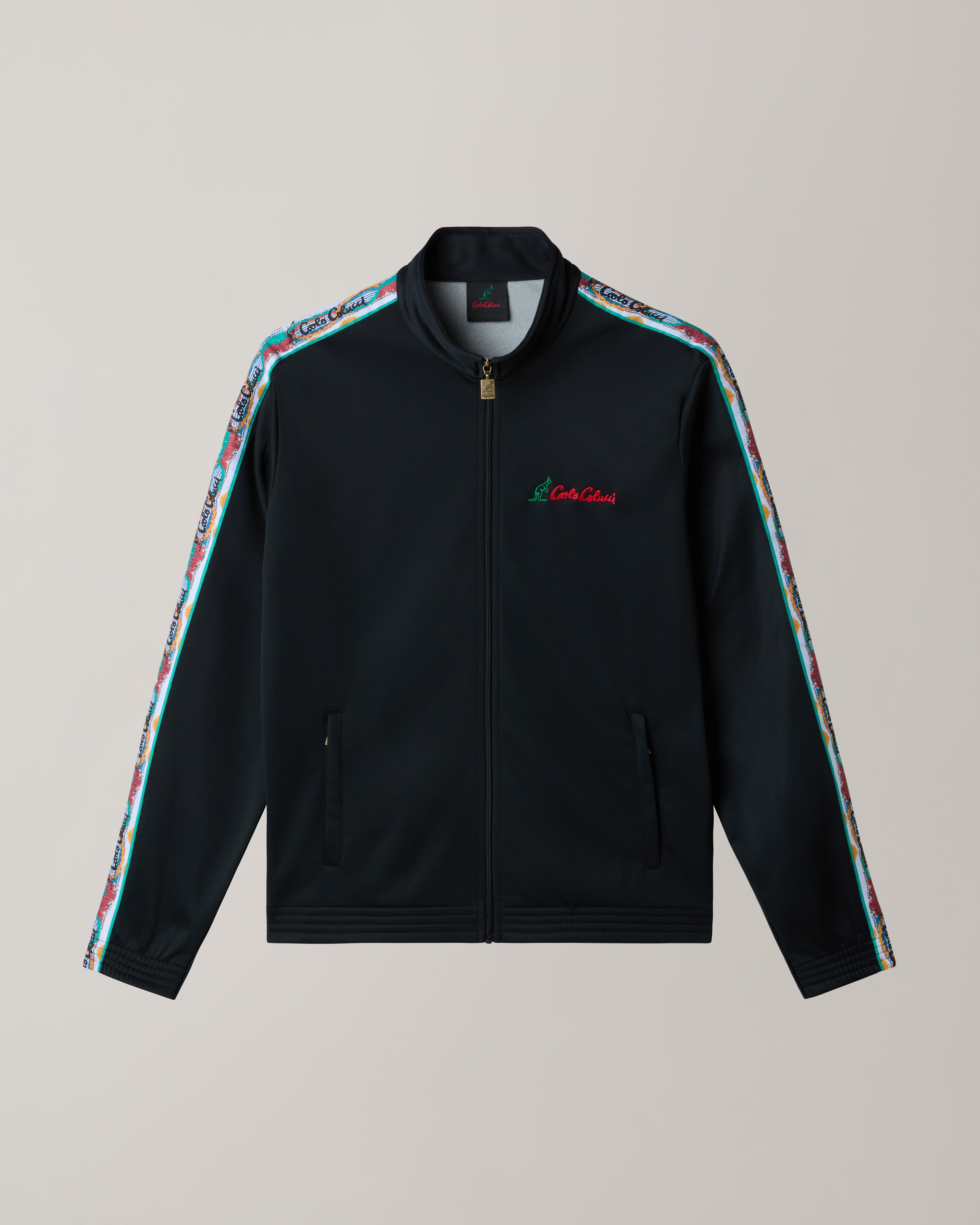australian-x-carlo-colucci-color-tape-track-jacket-giacca-nera-acetato image 6