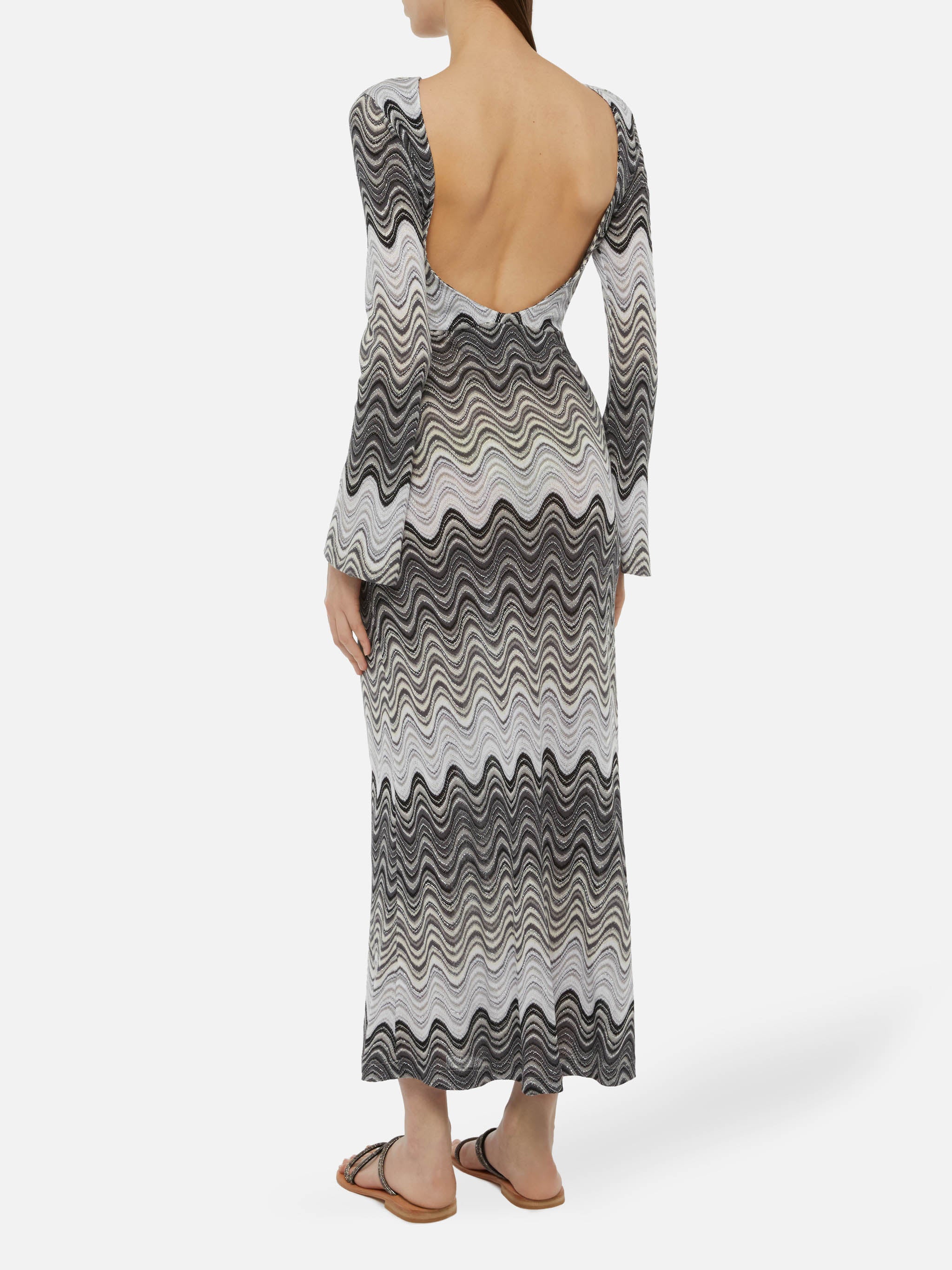 mc2-saint-barth-venere-abito-maxi-in-maglia-raschel-nero-argento image 3