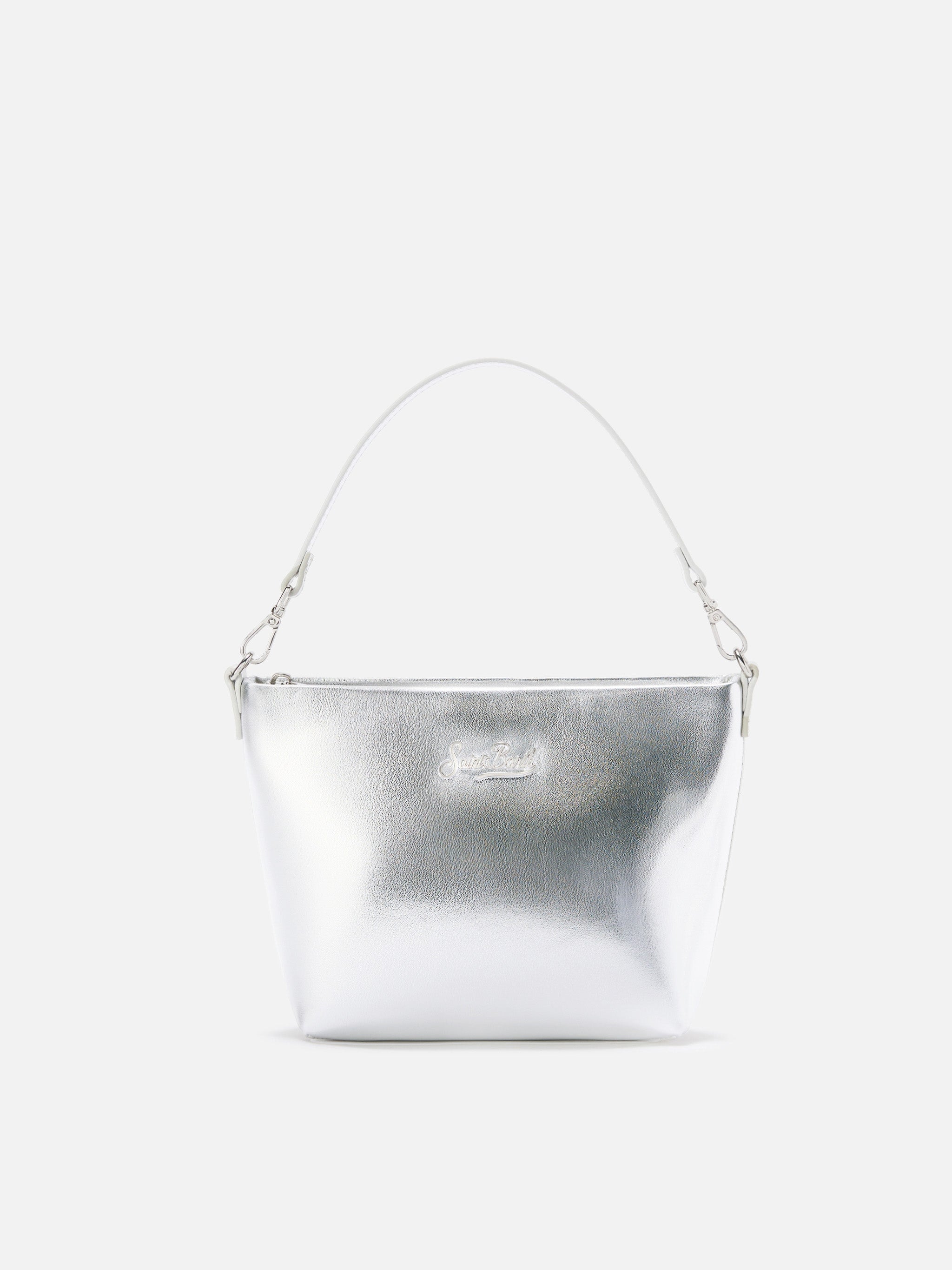 mc2-saint-barth-borsa-a-spalla-aline-bag-in-pelle-laminata-argento image 1
