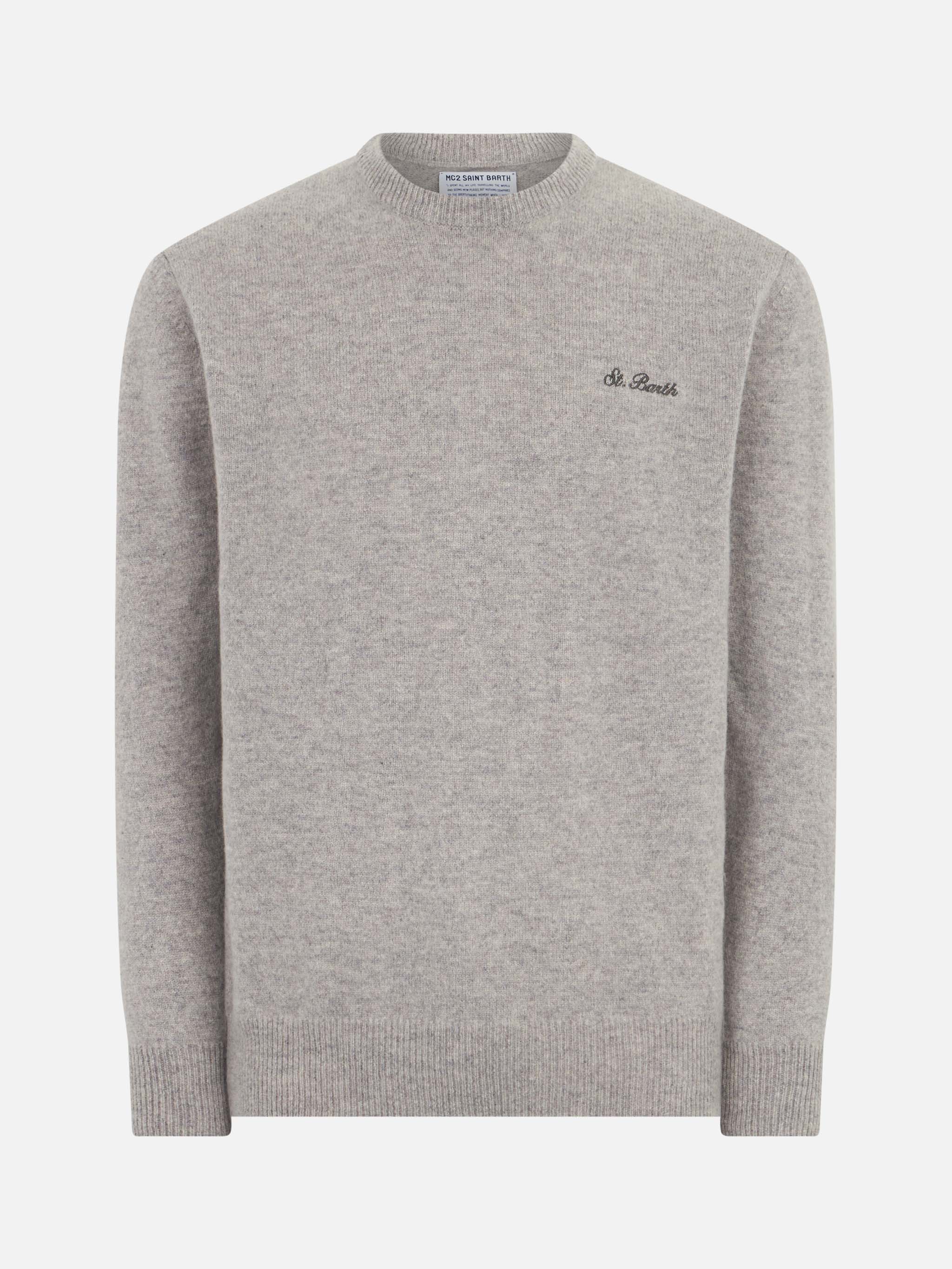 mc2-saint-barth-heron-maglia-uomo-lana-grigio-melange-st-barth image 4