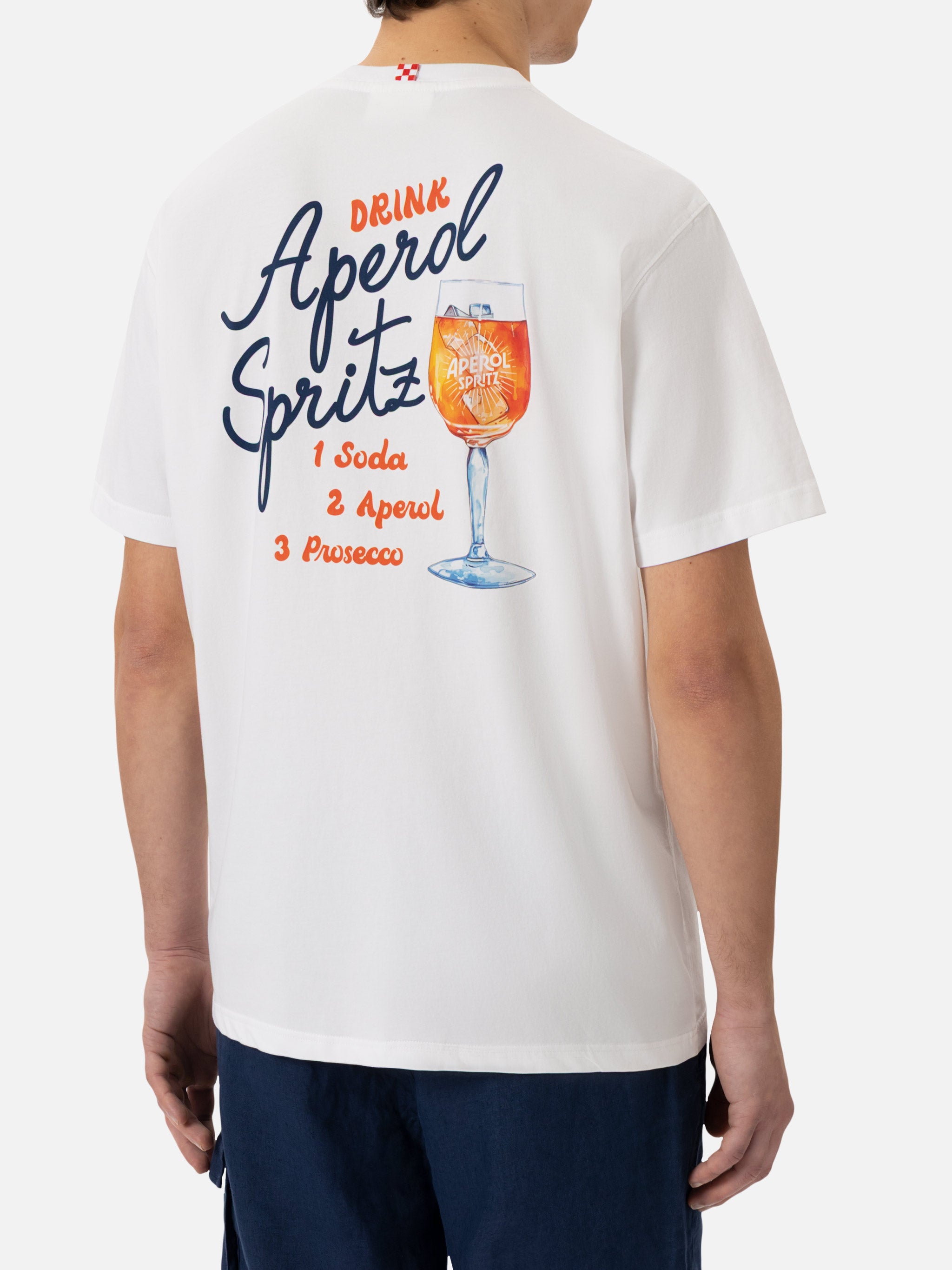 mc2-saint-barth-t-shirt-man-uomo-bianca-stampa-aperol-spritz-special-edition image 2
