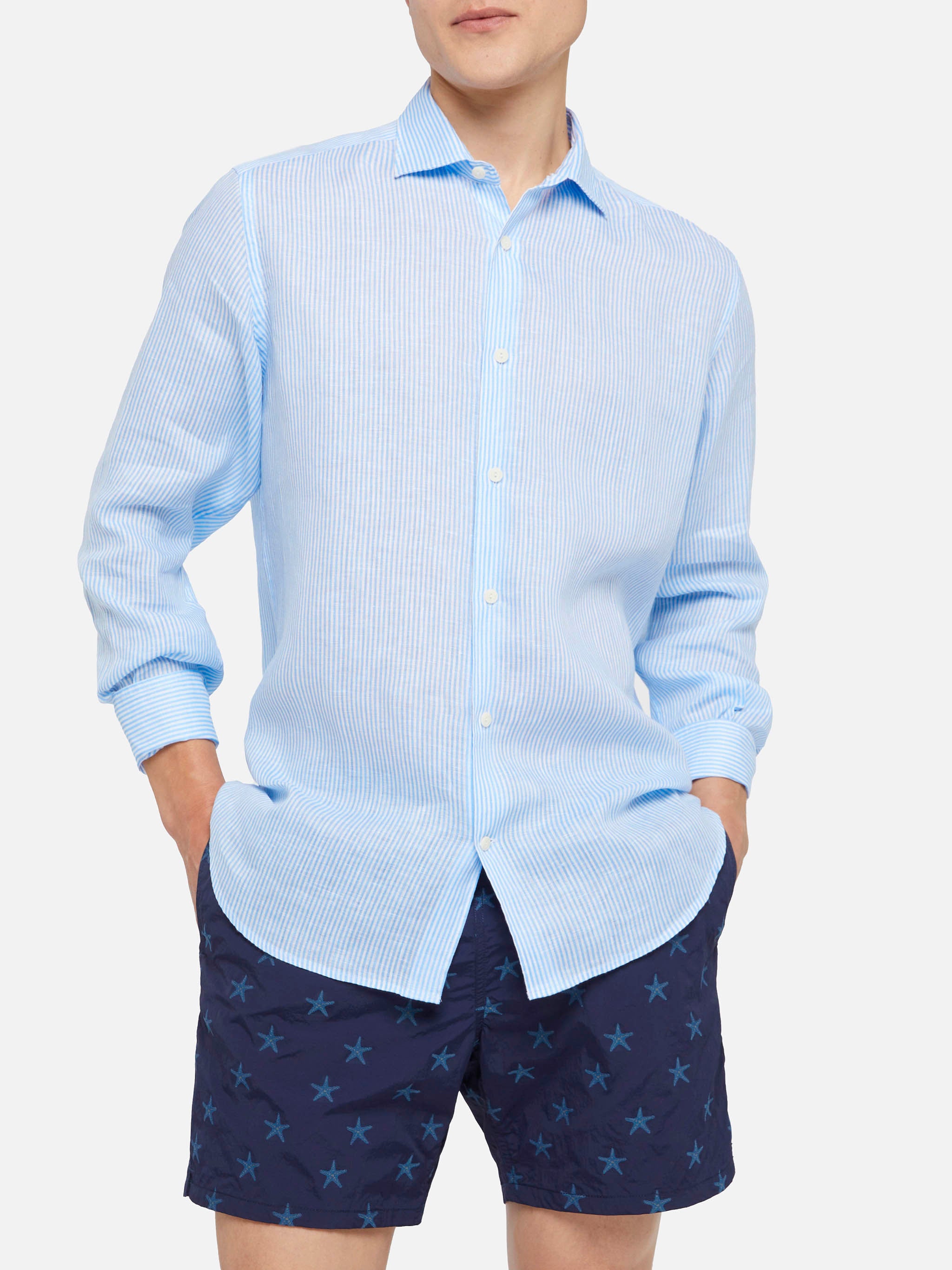 mc2-saint-barth-pamplona-camicia-uomo-lino-riga-azzurra image 1