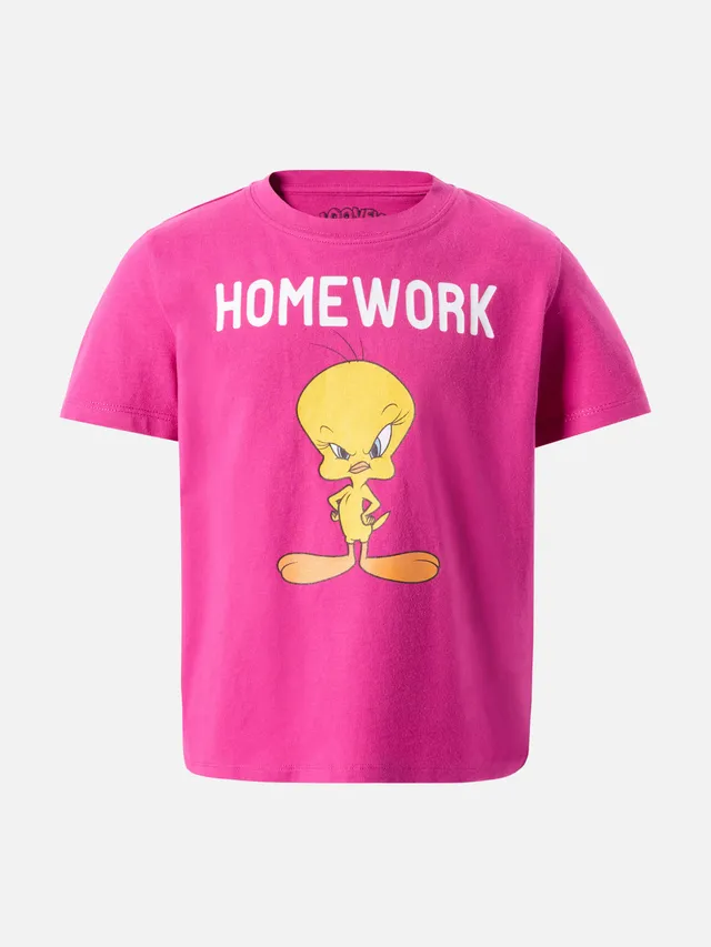mc2-saint-barth-elly-t-shirt-bambina-fucsia-in-cotone-con-titti-warner-bros image 1