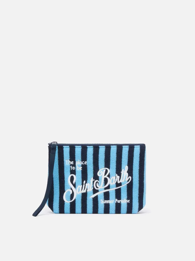 mc2-saint-barth-aline-pochette-in-spugna-a-righe-blu-e-azzurro image 1
