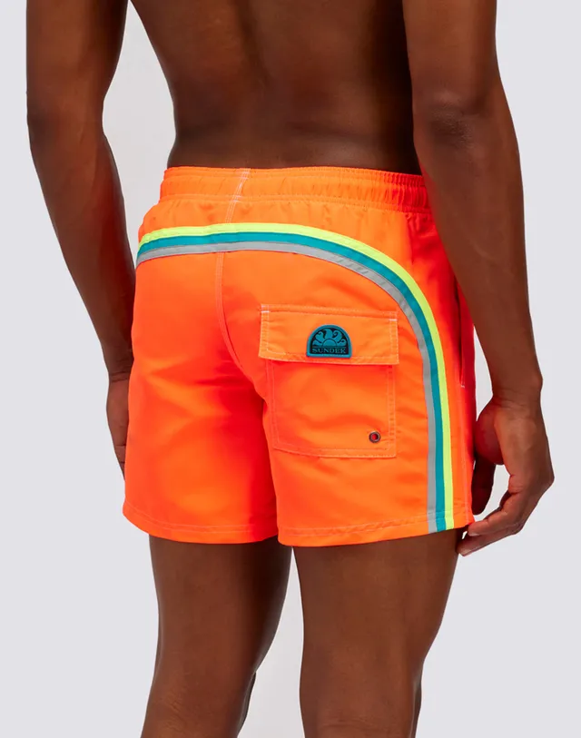 sundek-costume-da-bagno-uomo-arancio-fluo-boxer-mare-iconic image 1