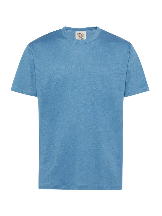 mc2-saint-barth-t-shirt-ecstasea-in-jersey-di-lino-blu-polvere image 1
