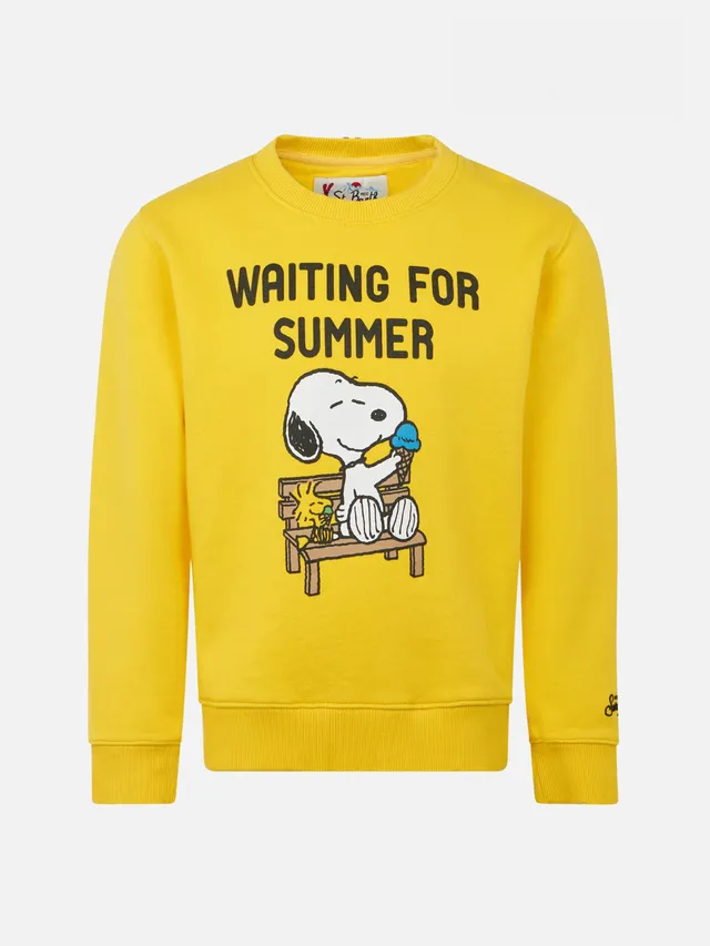 mc2-saint-barth-felpa-bambino-girocollo-gialla-snoopy-waiting-for-summer-edizion image 1