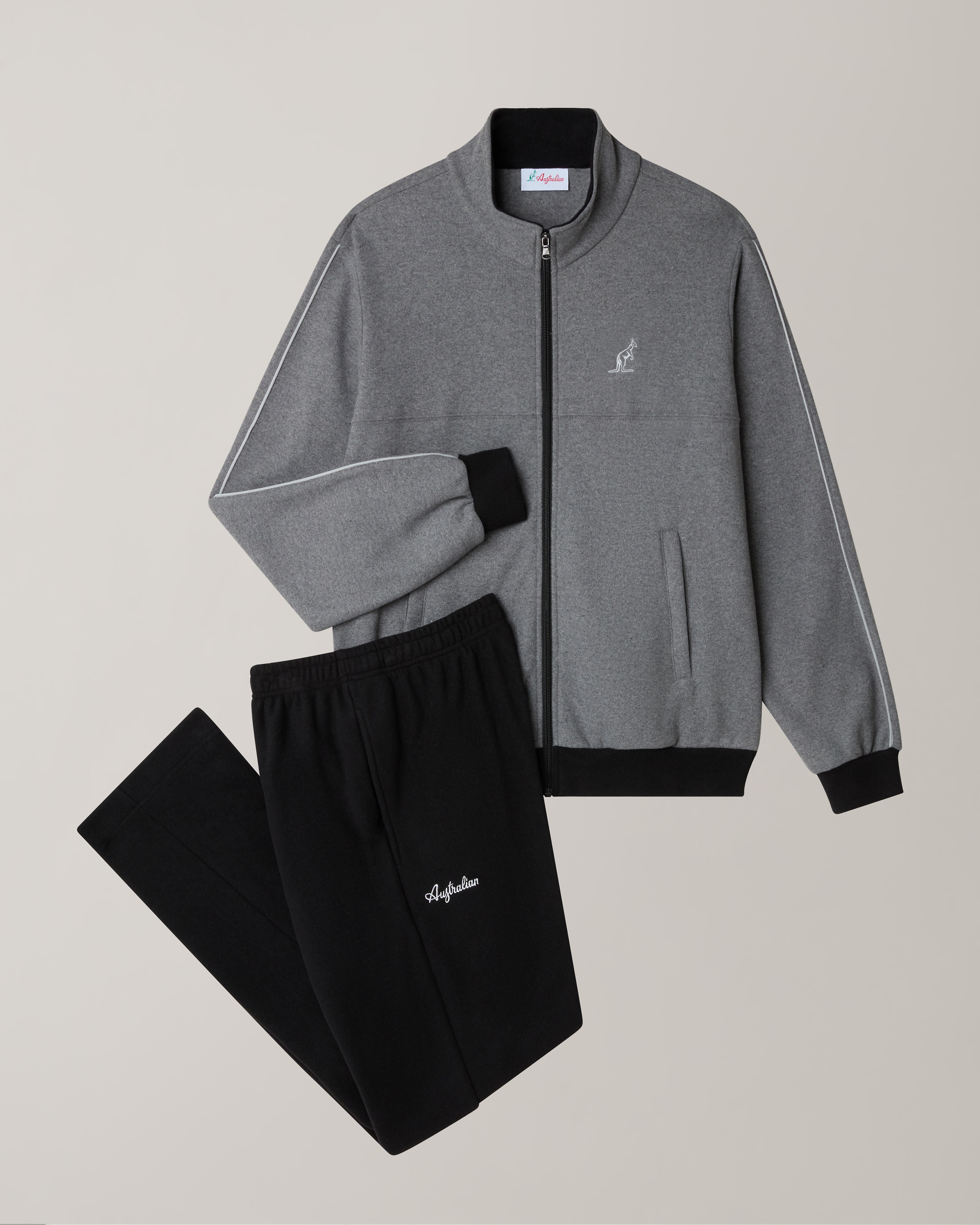 australian-classy-tuta-grigio-melange-scuro-completo-giacca-pantalone image 8