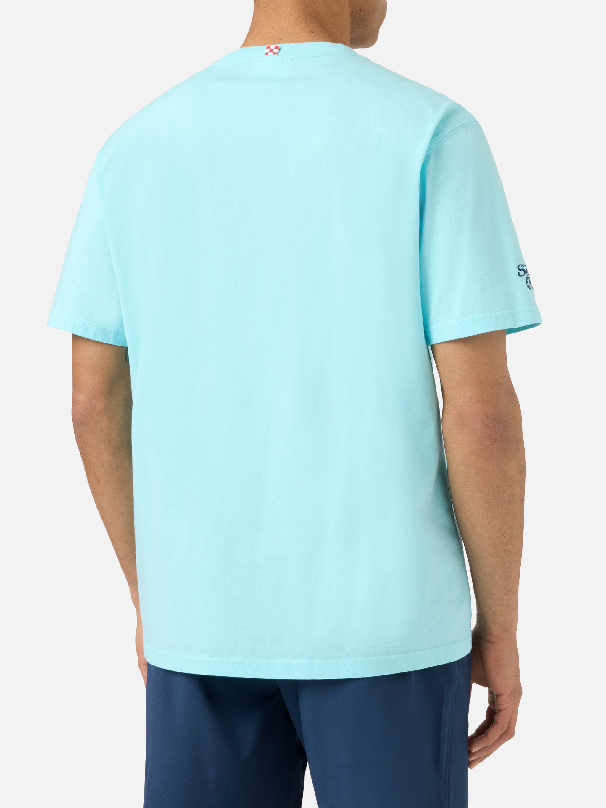 mc2-saint-barth-portofino-t-shirt-uomo-turchese-ricamo-cerco-l-estate-tutto-l-an image 3