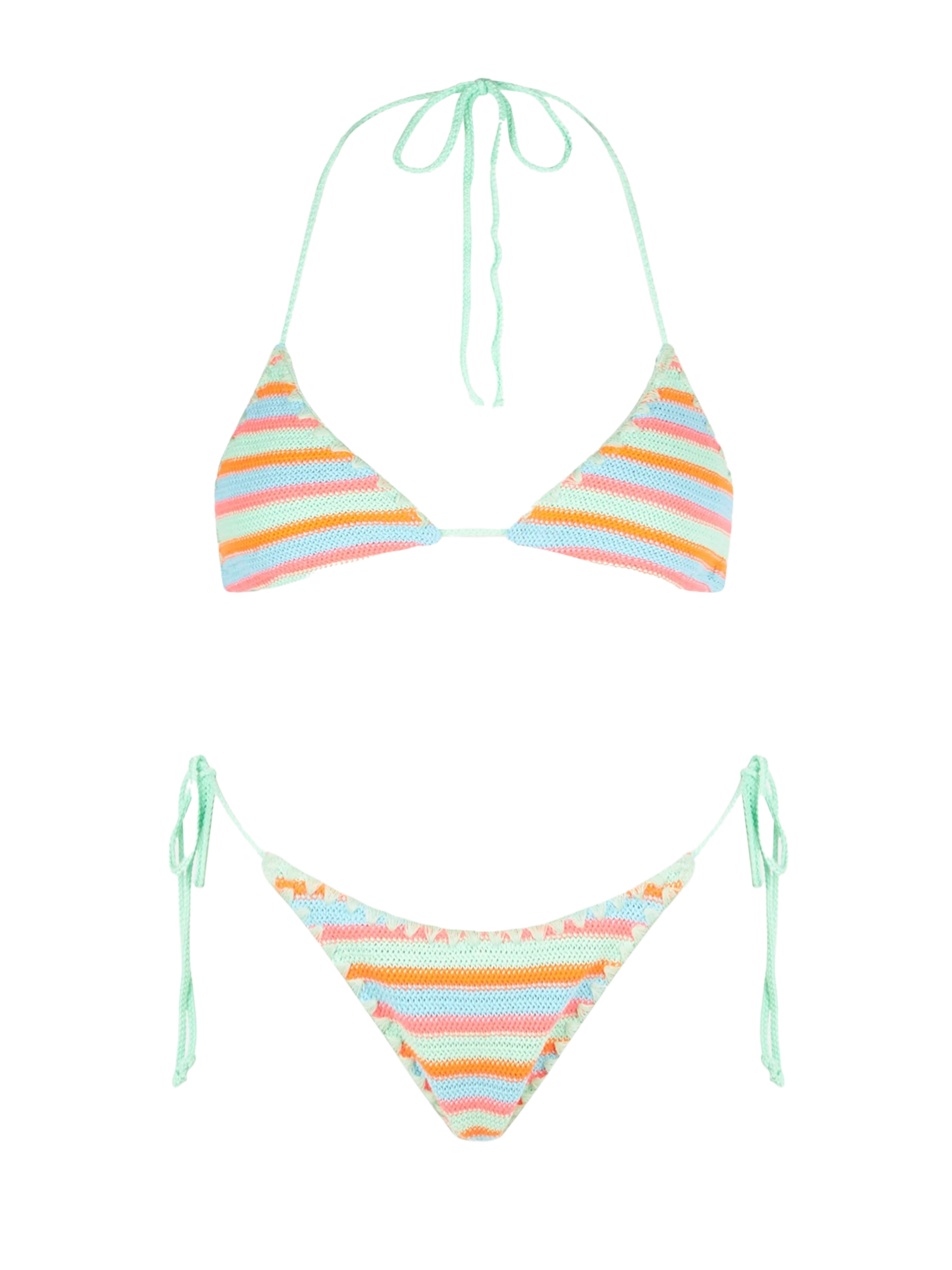 mc2-saint-barth-bikini-leah-marielle-donna-triangolo-crochet-righe-verde-acqua-e image 1
