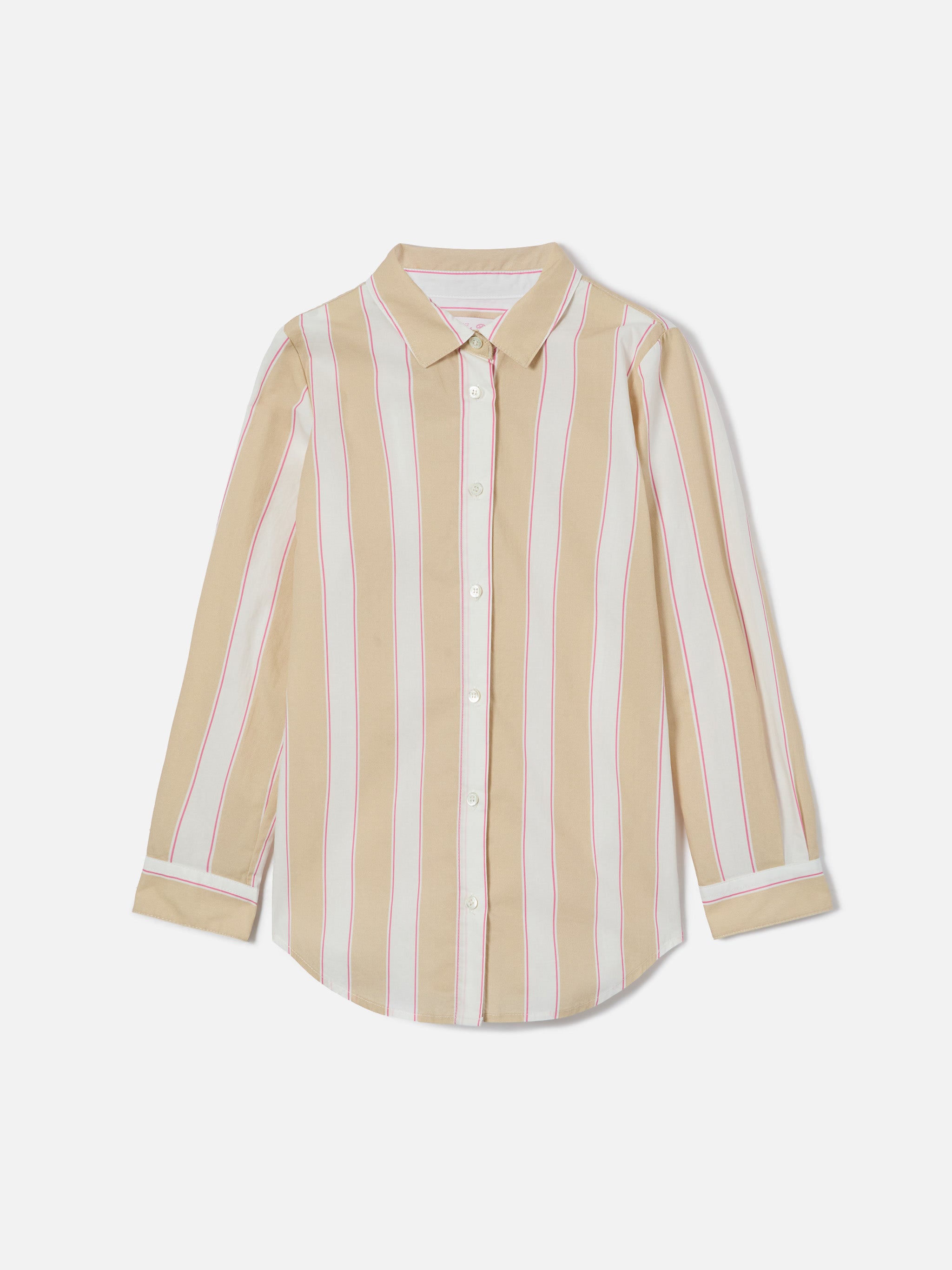 mc2-saint-barth-mini-brigitte-camicia-bambina-cotone-rigata-beige-bianco-rosa image 4