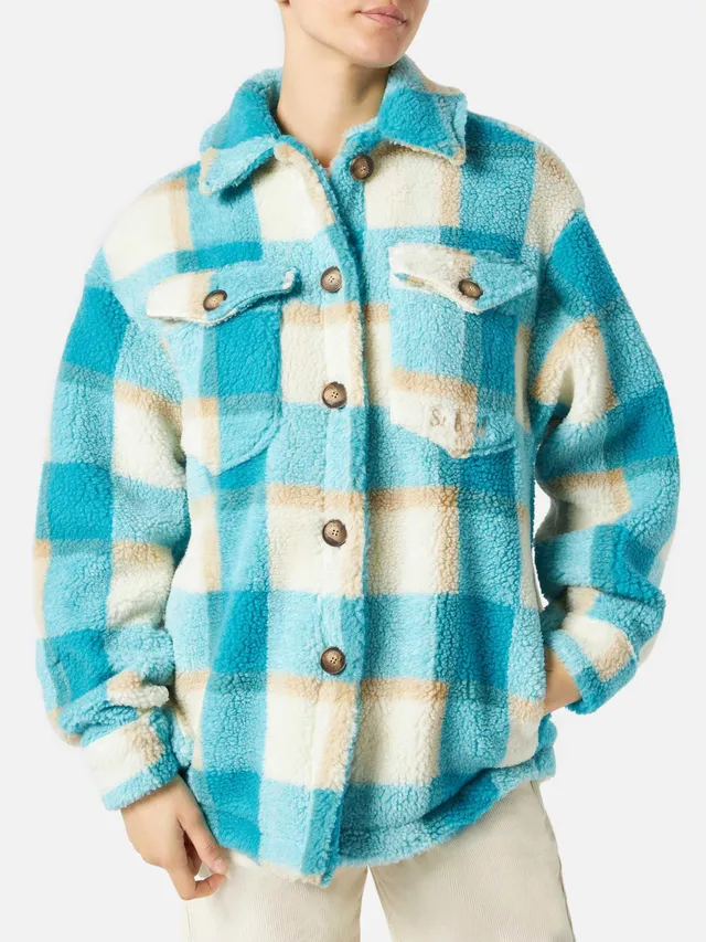 mc2-saint-barth-elys-overshirt-donna-in-sherpa-fantasia-tartan image 1