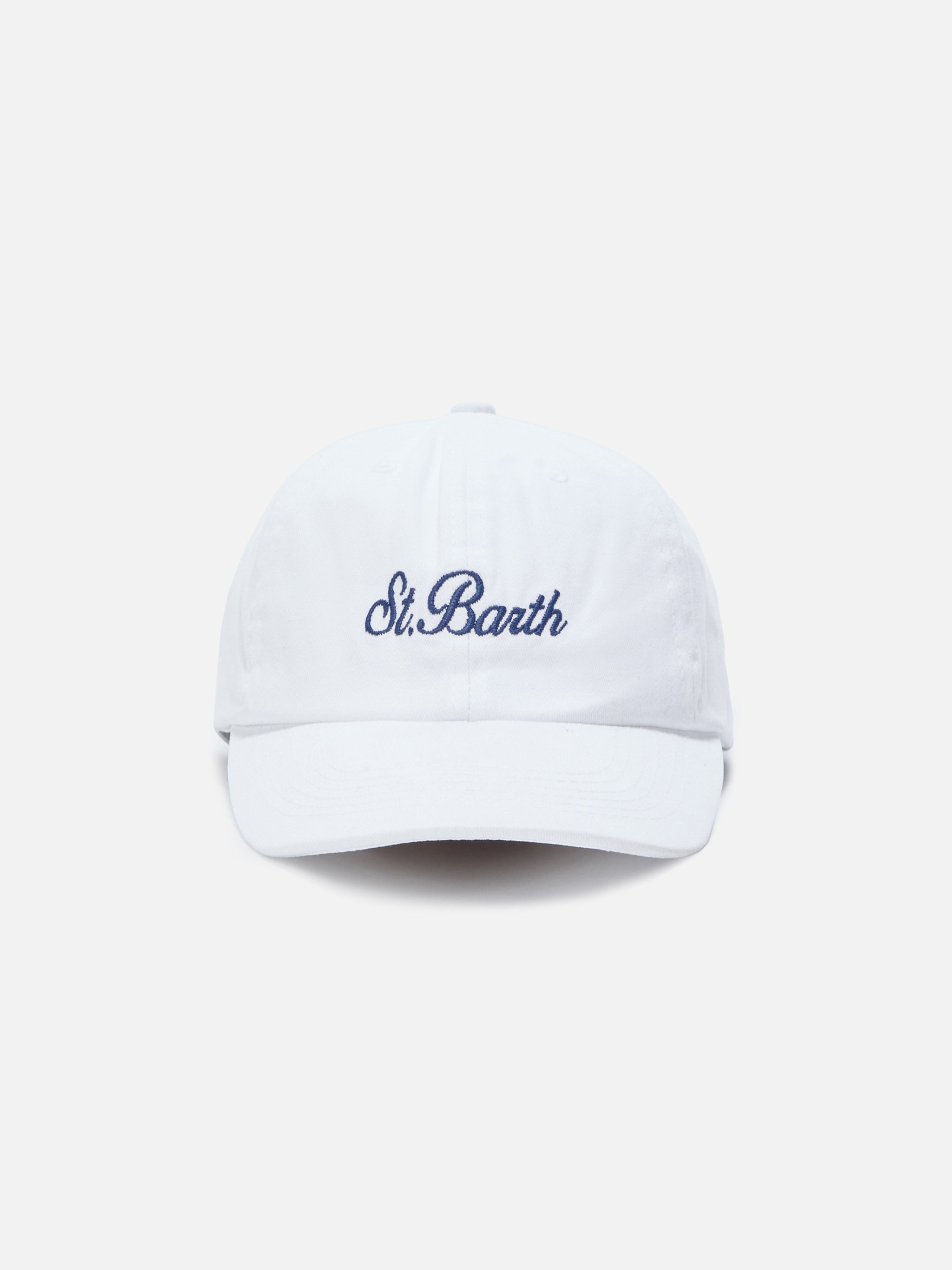 mc2-saint-barth-davis-cappellino-visiera-cotone-bianco-logo-ricamato image 1