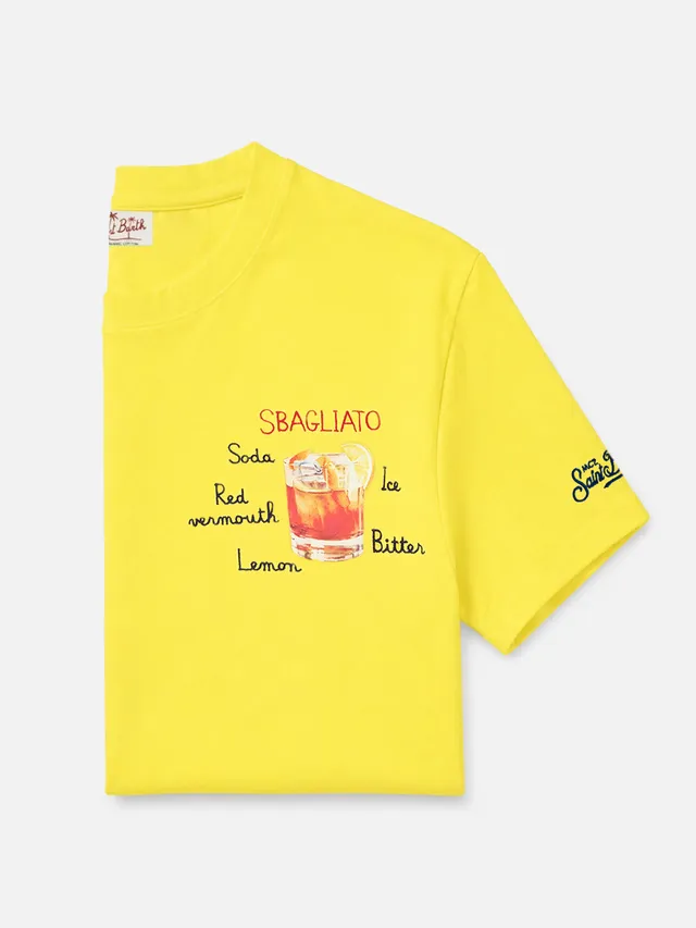 mc2-saint-barth-t-shirt-uomo-cotone-gialla-stampa-sbagliato image 1