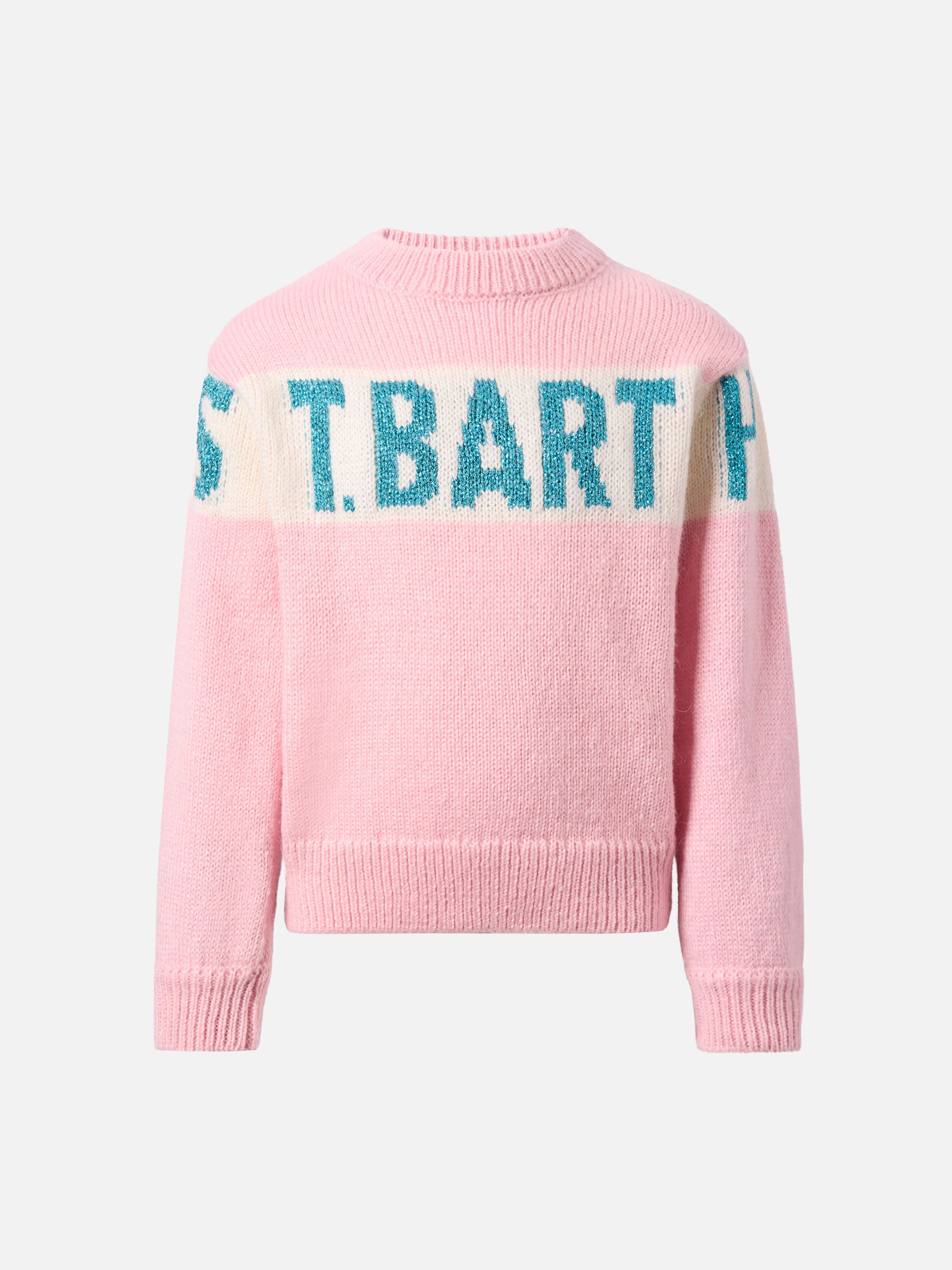 mc2-saint-barth-danya-jr-maglione-bimba-alpaca-jacquard-lurex-st-barth-rosa image 1